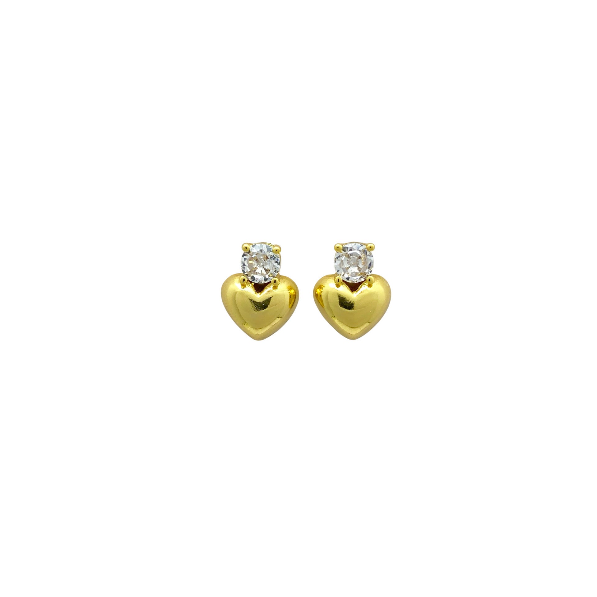 Glossy 3D Heart Earrings Exquisite No-piercing Clip-ons eprolo