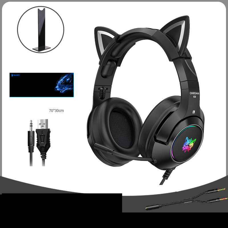 Head-mounted Gaming Gaming Cute Girls Wired Computer Headset eprolo