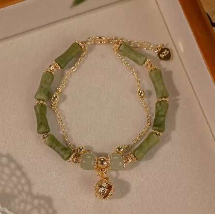 Women's Bell Natural Hetian Jade Bamboo Bracelet eprolo