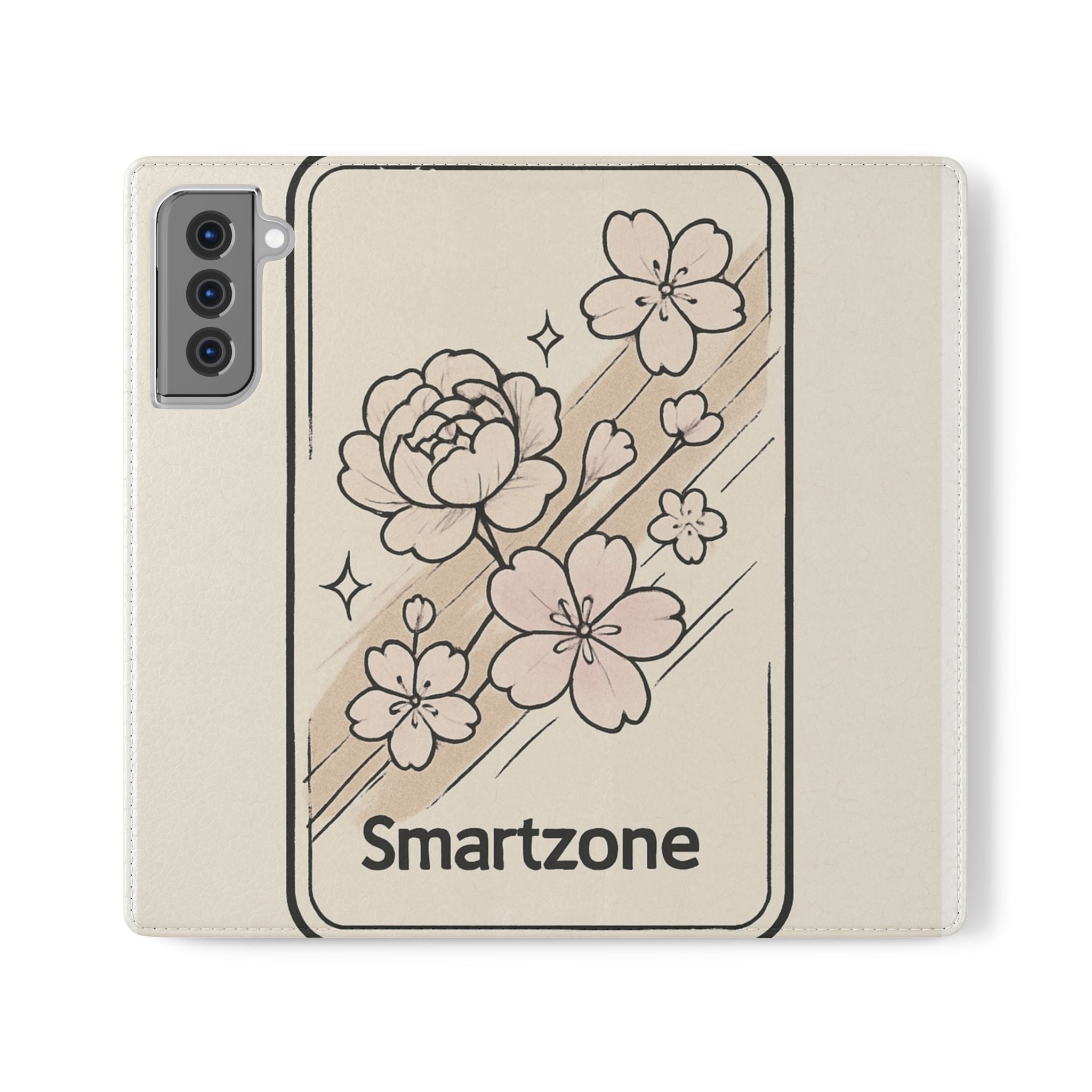 Floral Flip Phone Case — Sakura Rose Wallet Cover Printify