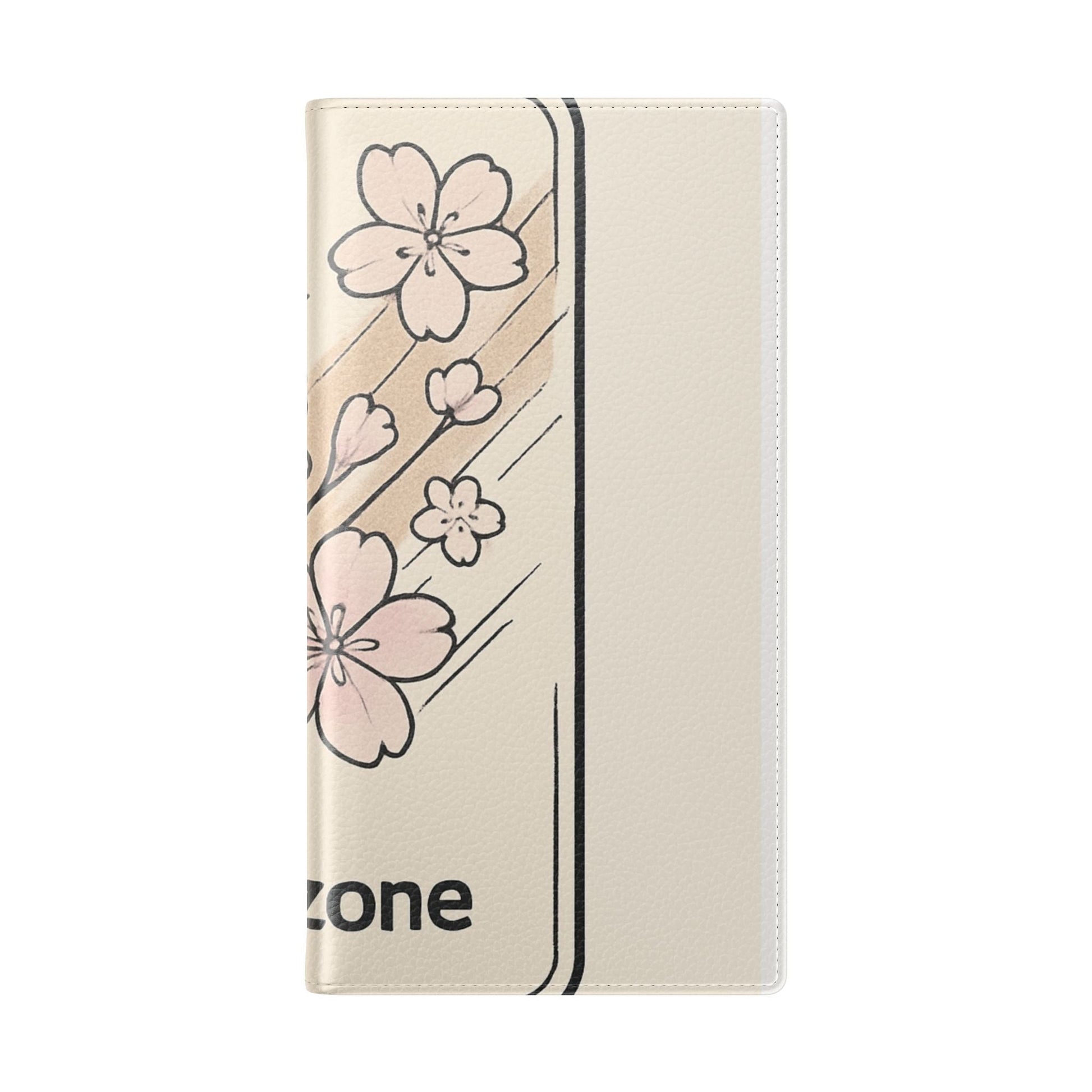 Floral Flip Phone Case — Sakura Rose Wallet Cover Printify