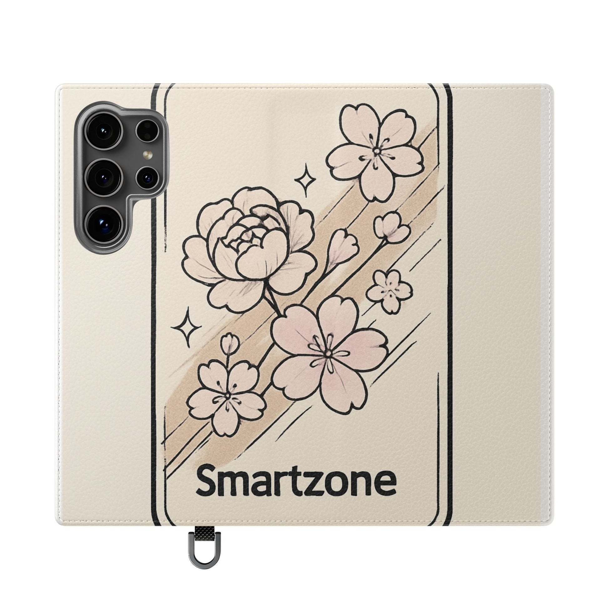 Floral Flip Phone Case — Sakura Rose Wallet Cover Printify