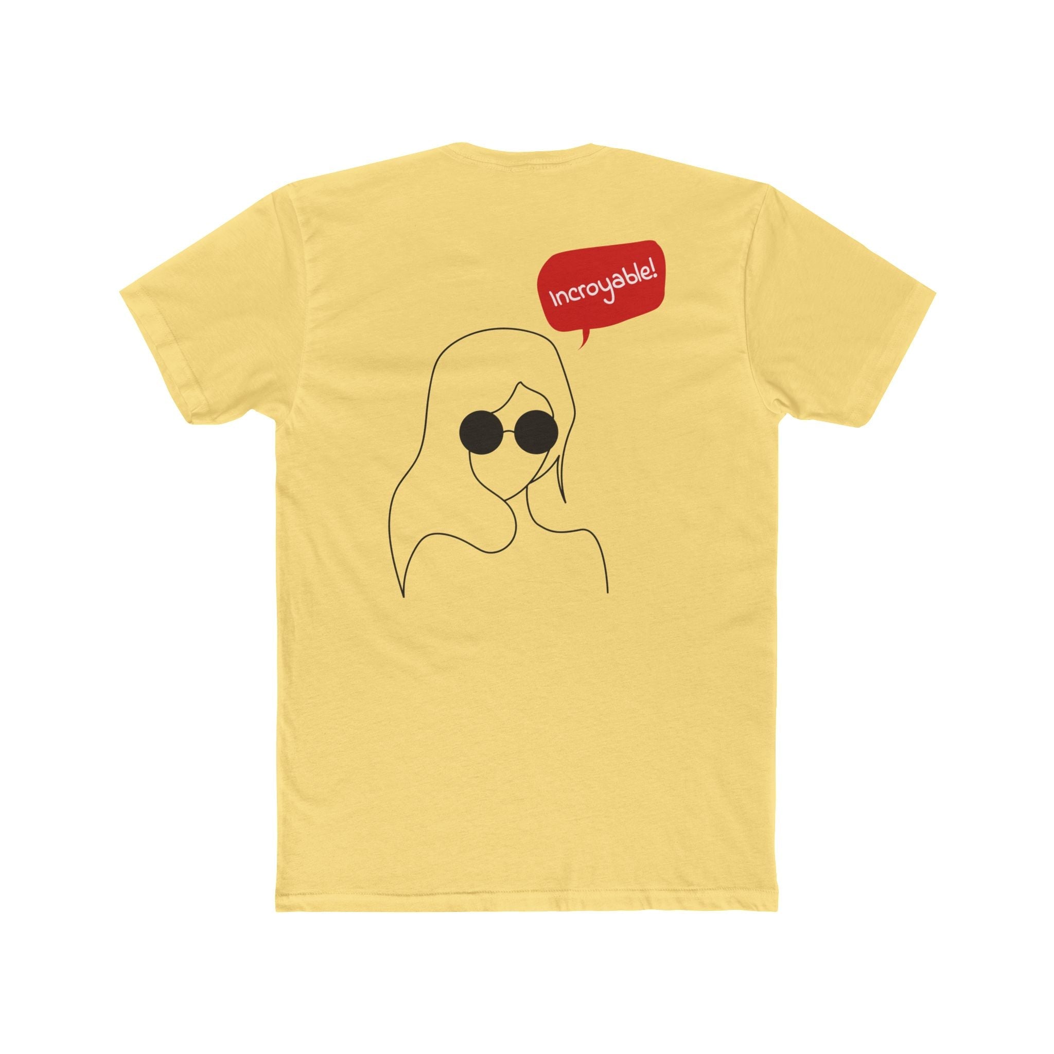 Minimal Line Art Tee — 'Incredible!' Graphic Crewneck T-Shirt Printify