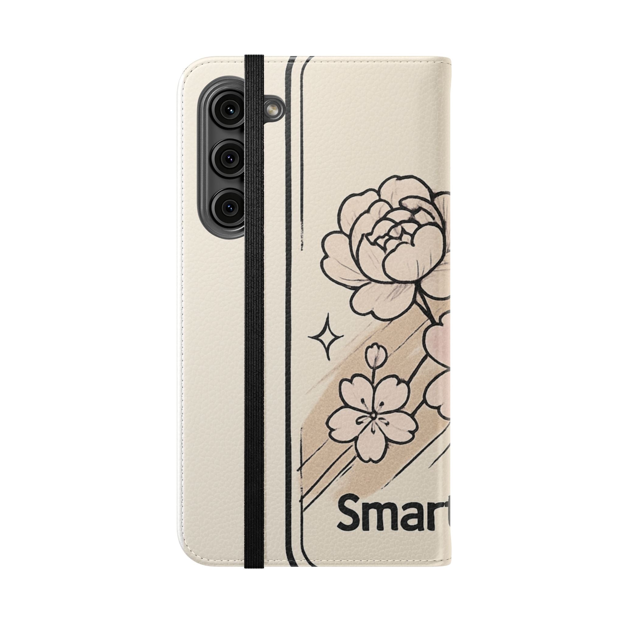 Floral Flip Phone Case — Sakura Rose Wallet Cover Printify