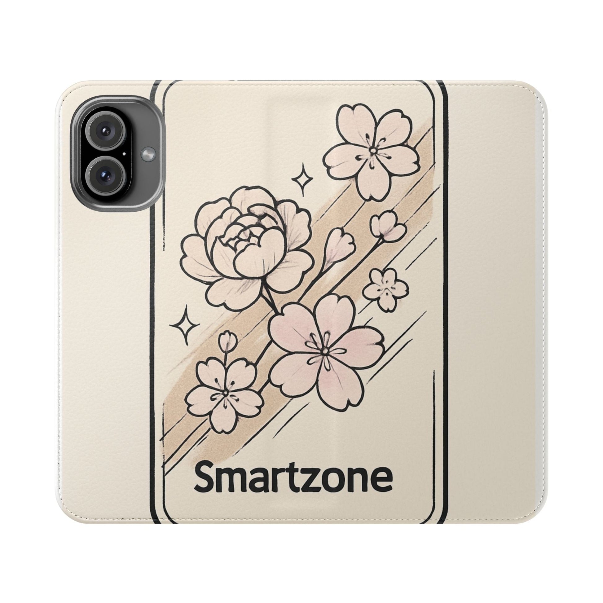 Floral Flip Phone Case — Sakura Rose Wallet Cover Printify
