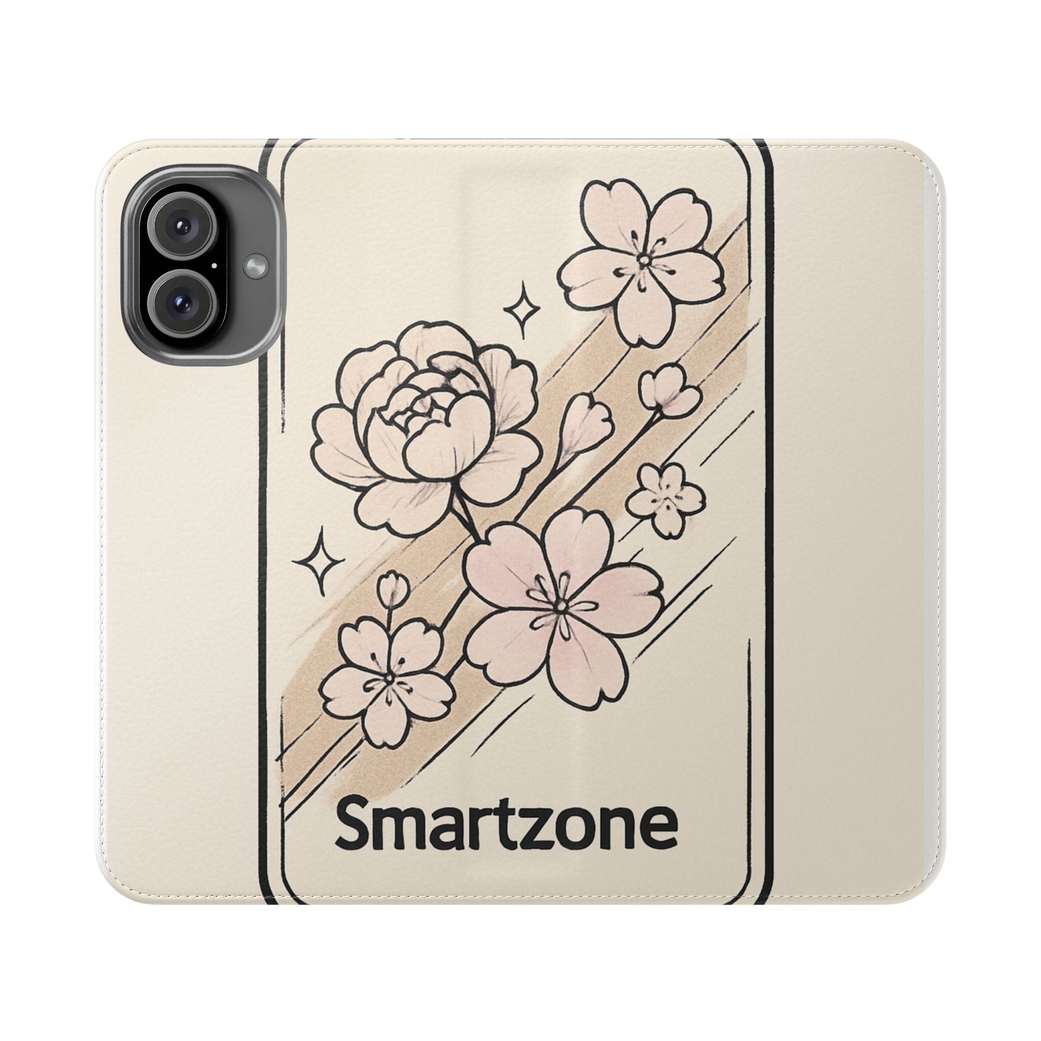 Floral Flip Phone Case — Sakura Rose Wallet Cover Printify