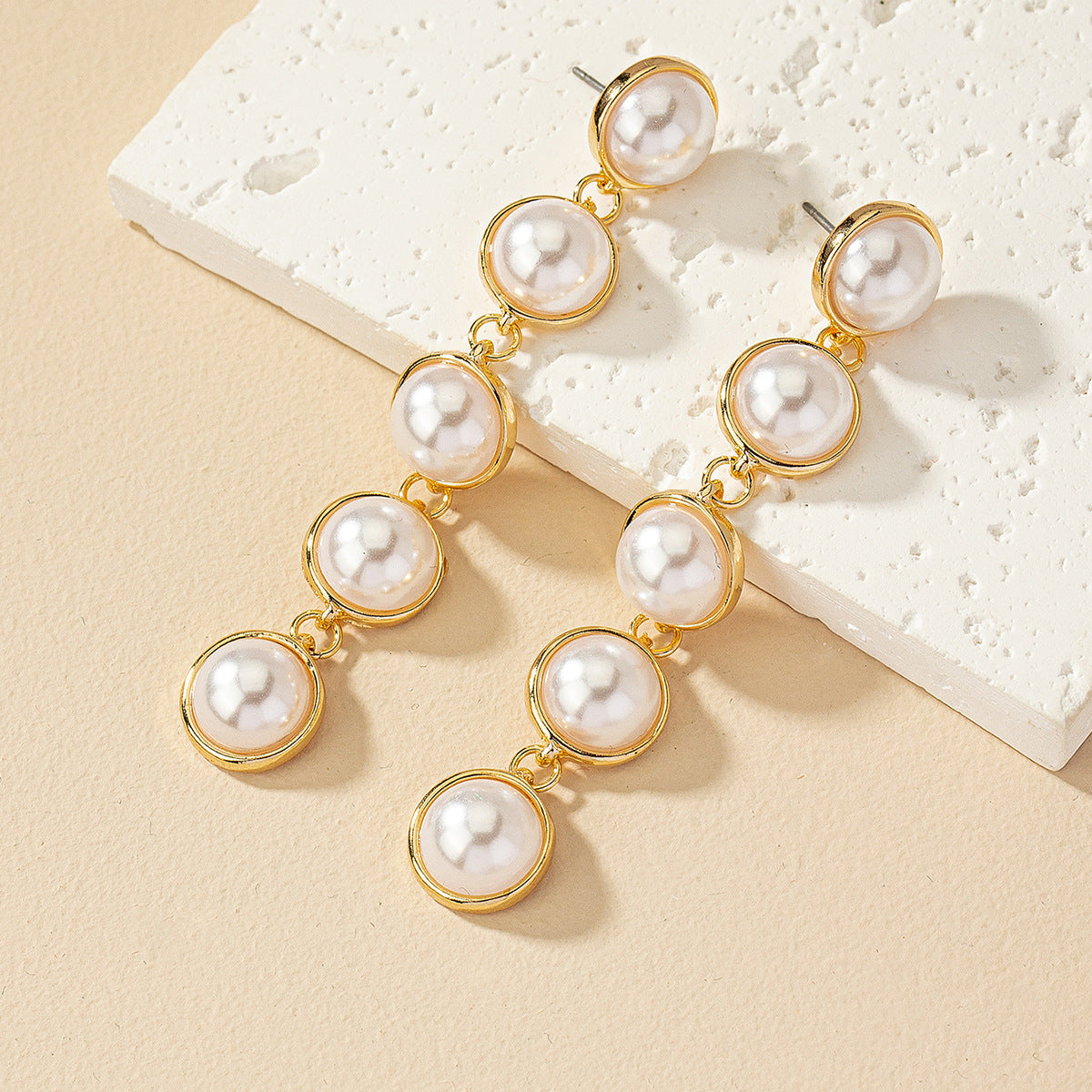 Simple And Stylish Pearl Long Versatile Elegant Tassel Earrings eprolo