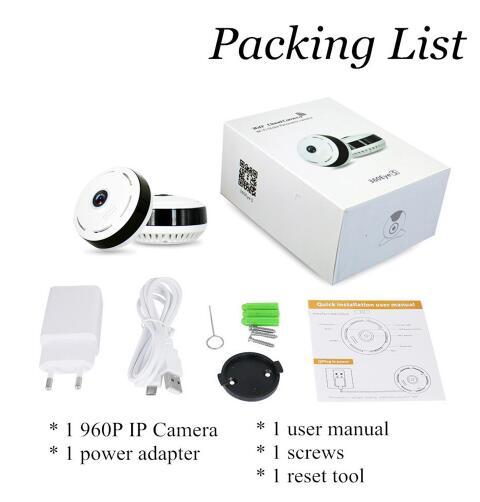 Cobell 960P Wifi IP Camera Home Security Wireless 360 Degree Panoramic CCTV Camera Night Vision Fish Eyes Lens VR Cam eprolo