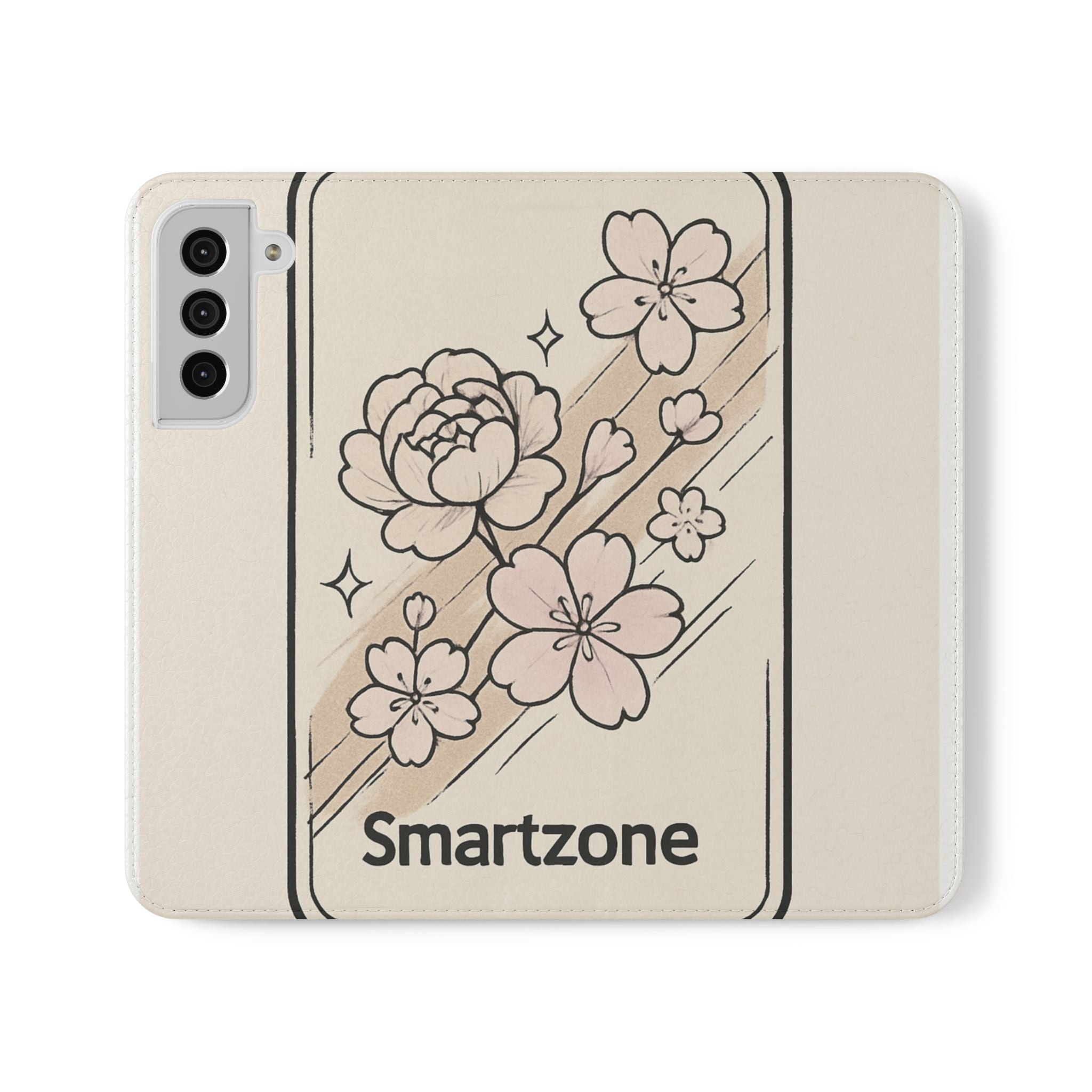 Floral Flip Phone Case — Sakura Rose Wallet Cover Printify