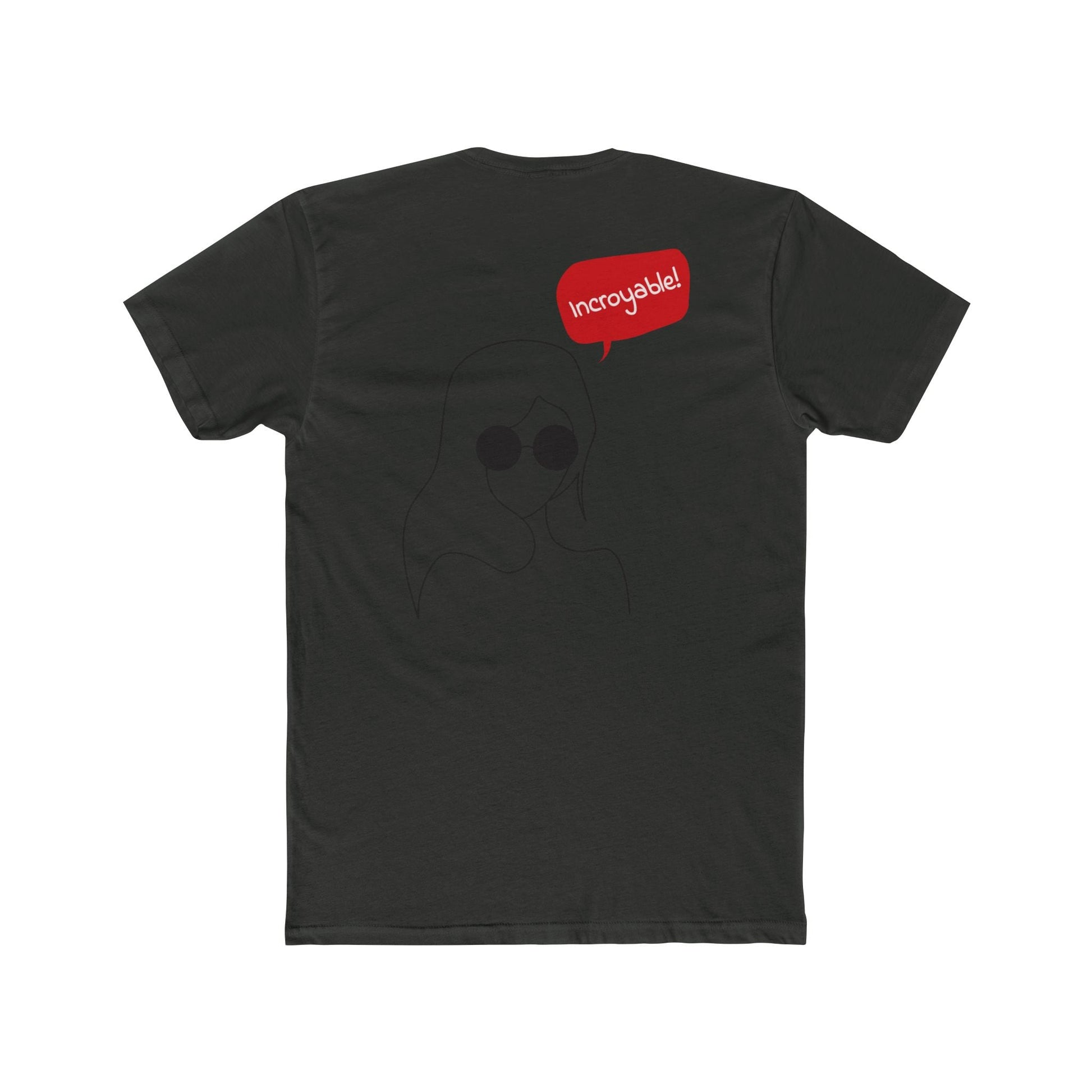 Minimal Line Art Tee — 'Incredible!' Graphic Crewneck T-Shirt Printify