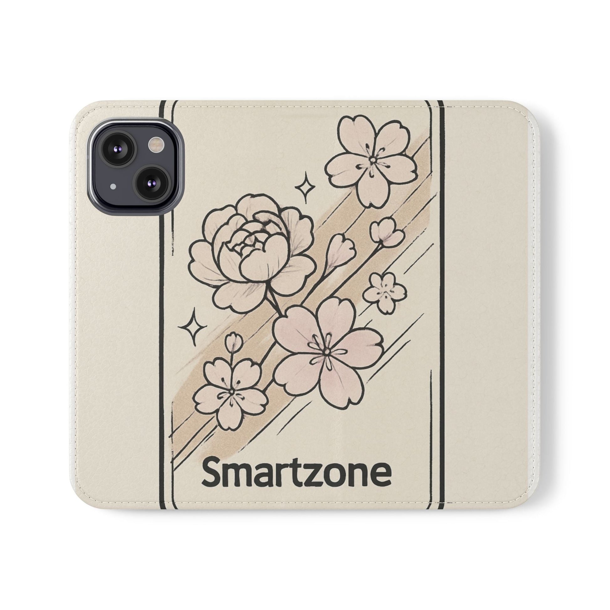Floral Flip Phone Case — Sakura Rose Wallet Cover Printify