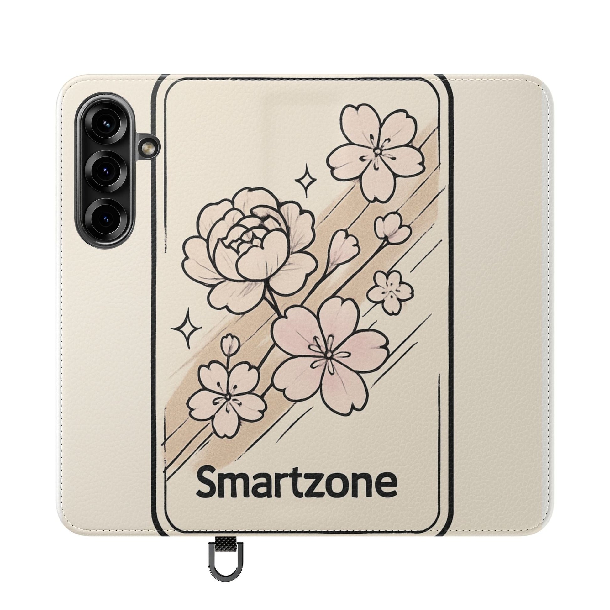 Floral Flip Phone Case — Sakura Rose Wallet Cover Printify