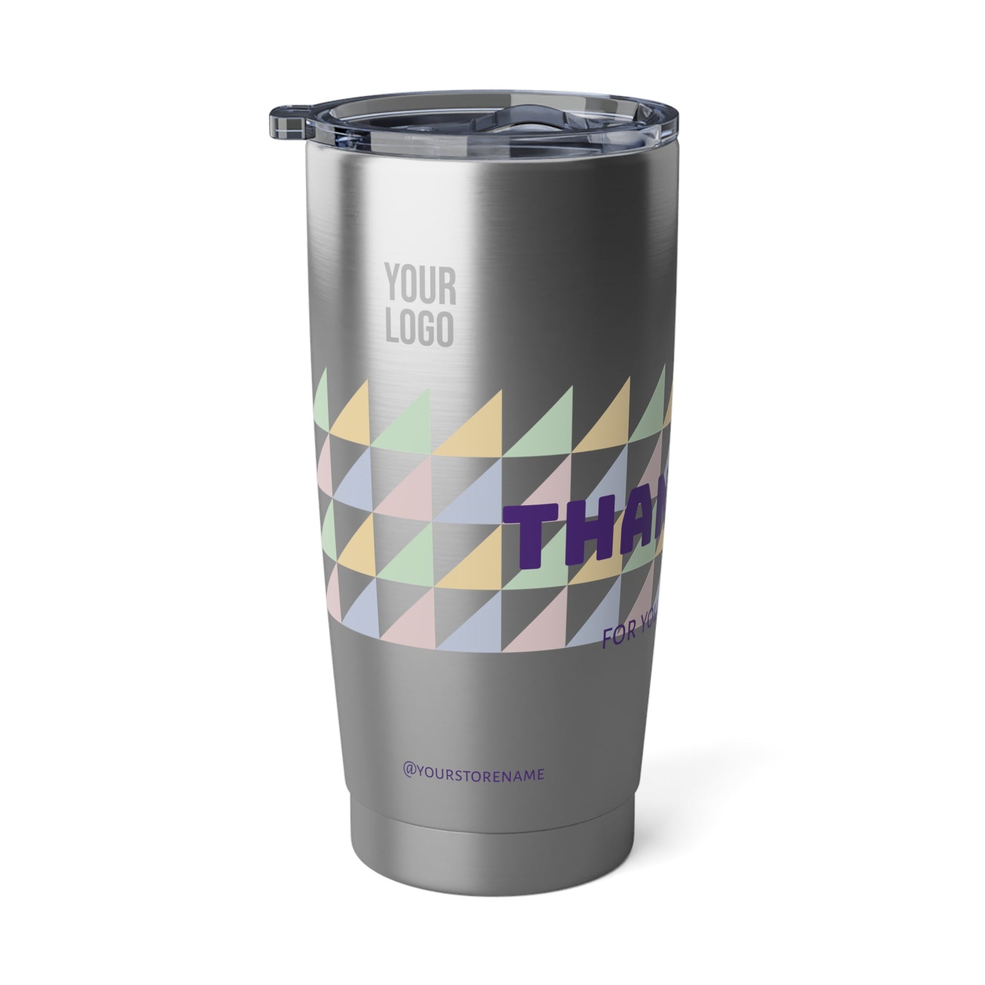 Tumbler — "Thank You For Your Purchase" Geometric 20oz Insulated Travel Cup Printify