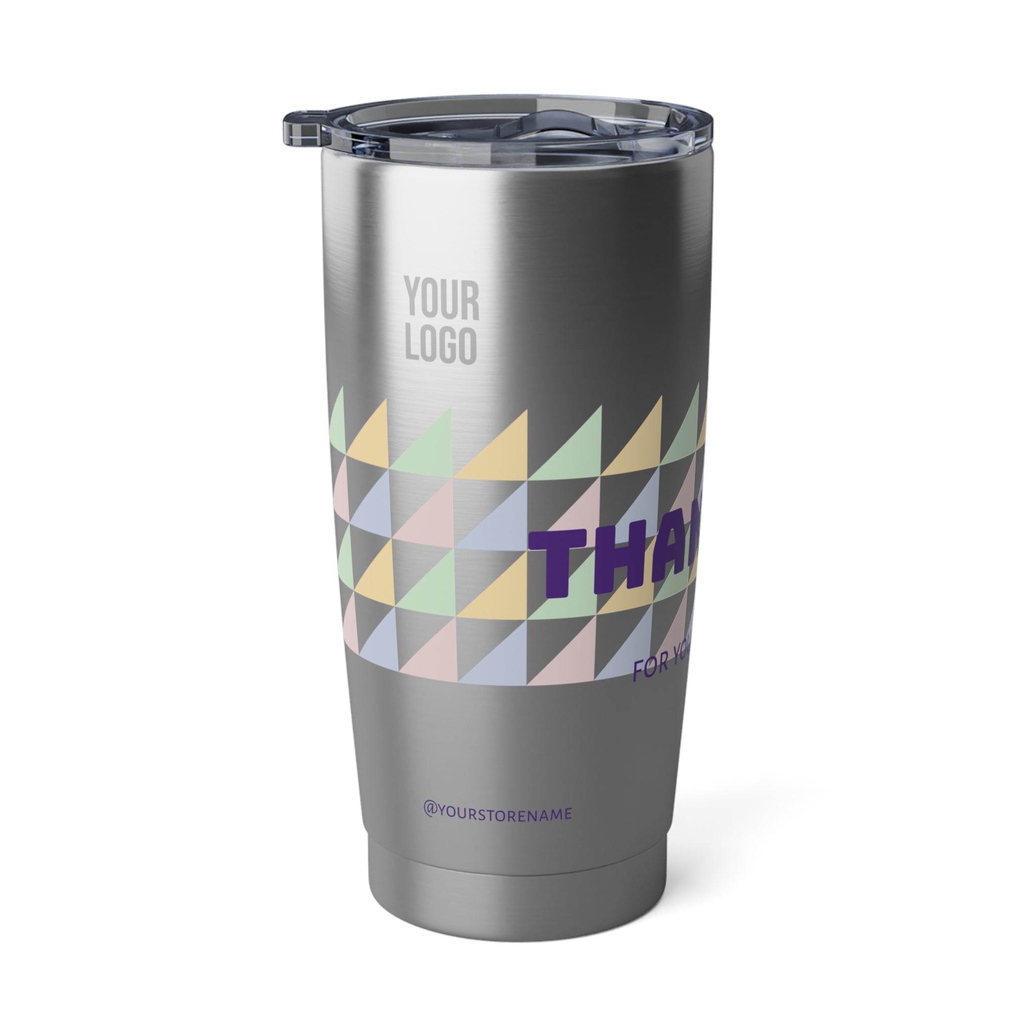 Tumbler — "Thank You For Your Purchase" Geometric 20oz Insulated Travel Cup Printify
