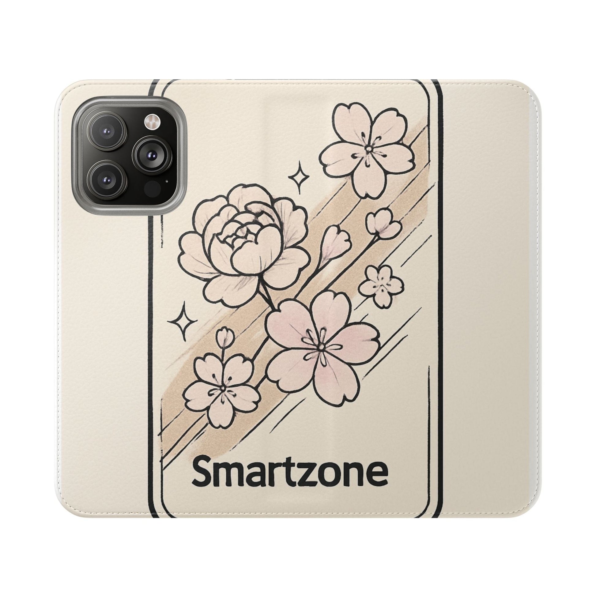 Floral Flip Phone Case — Sakura Rose Wallet Cover Printify