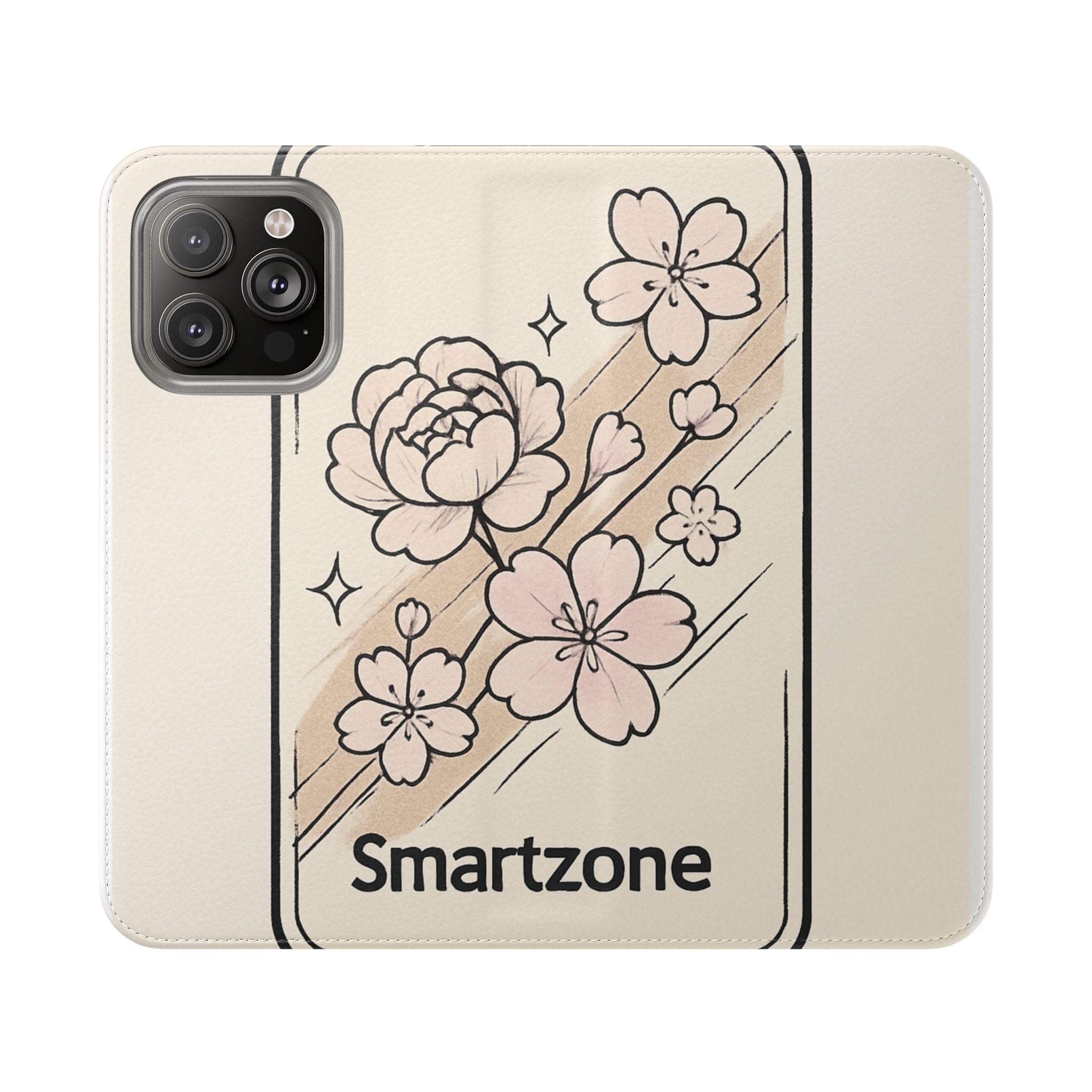 Floral Flip Phone Case — Sakura Rose Wallet Cover Printify