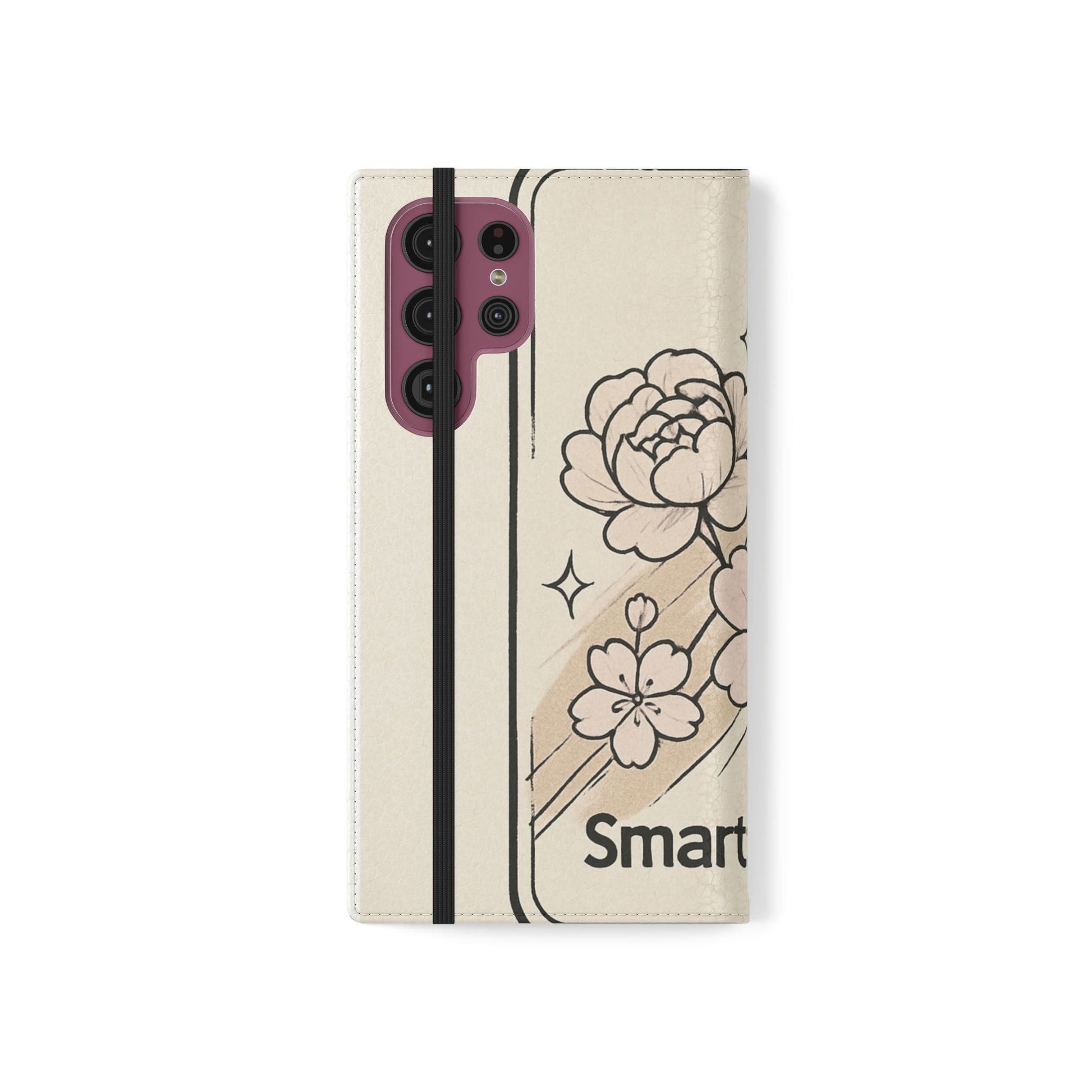 Floral Flip Phone Case — Sakura Rose Wallet Cover Printify