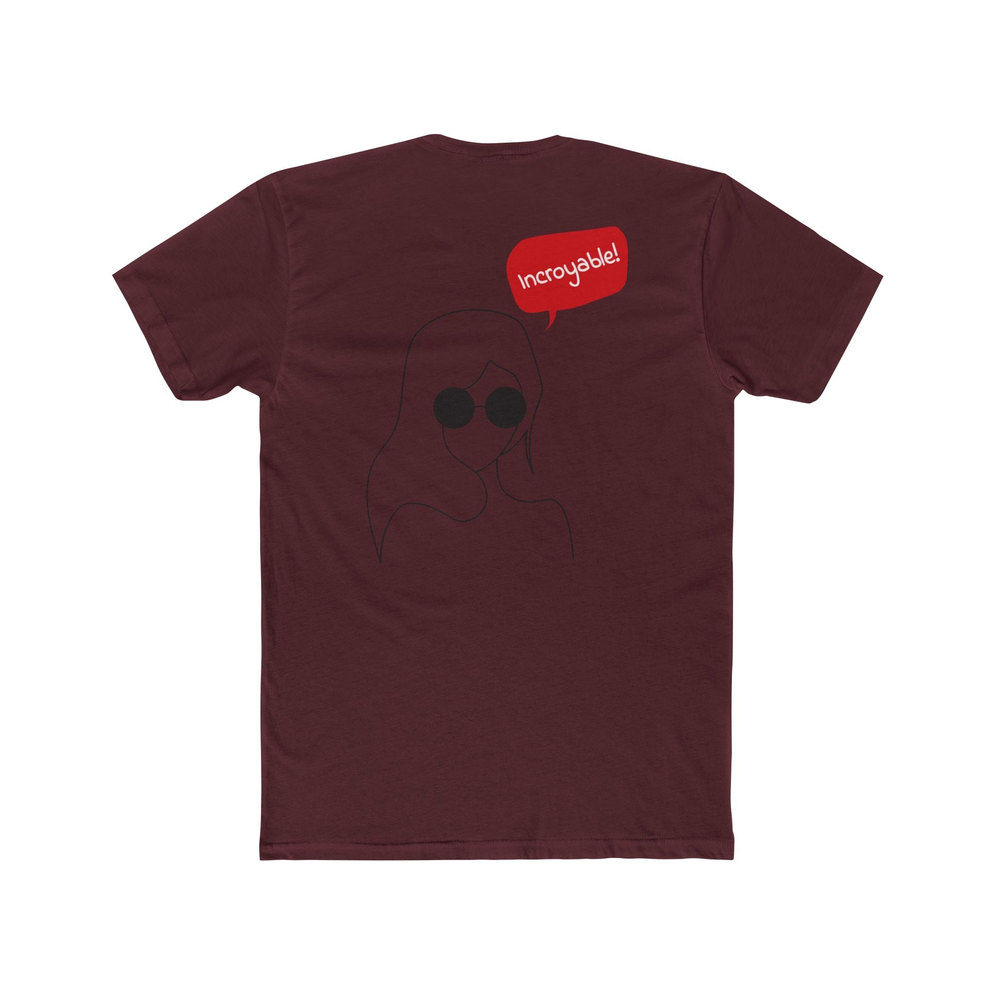 Minimal Line Art Tee — 'Incredible!' Graphic Crewneck T-Shirt Printify