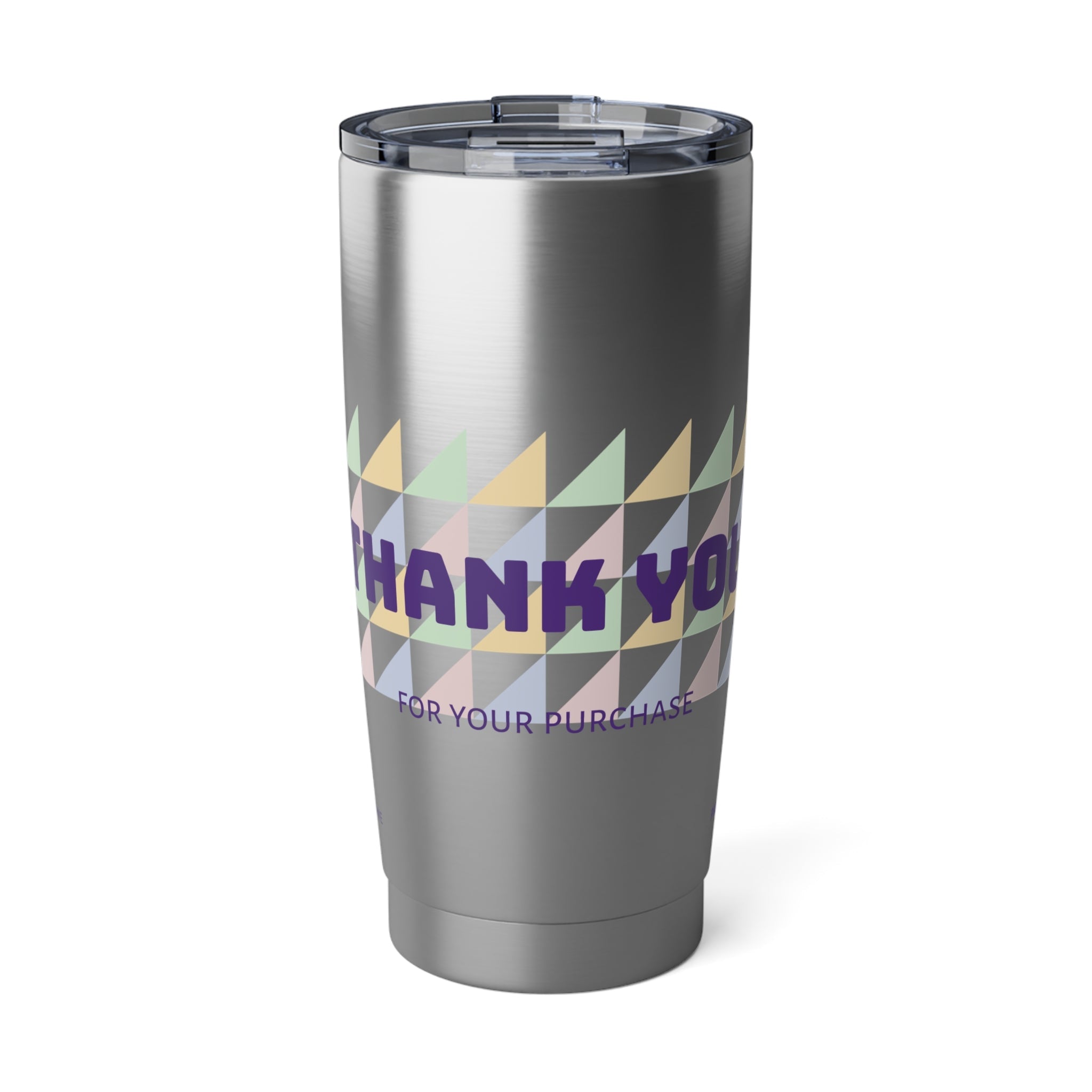 Tumbler — "Thank You For Your Purchase" Geometric 20oz Insulated Travel Cup Printify