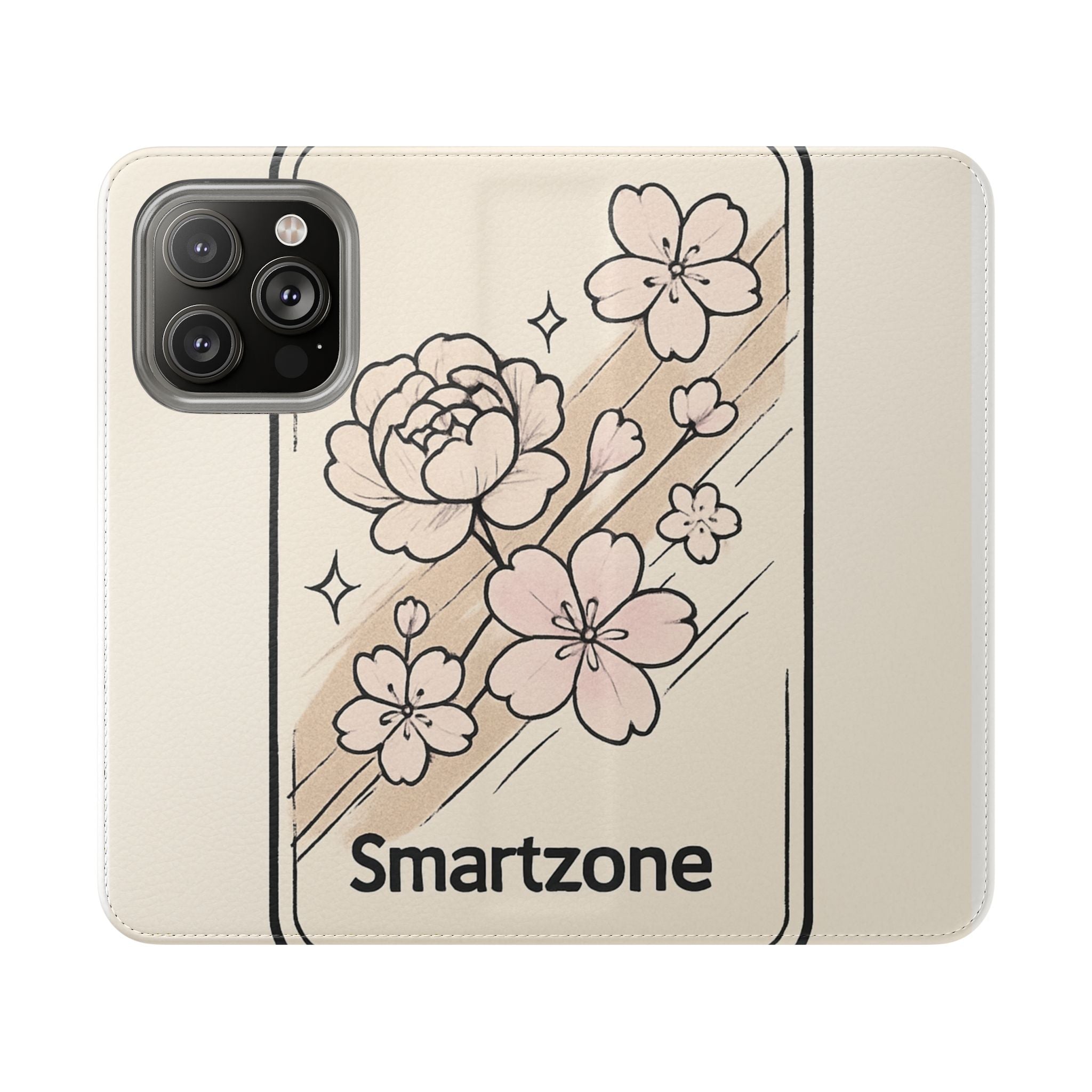 Floral Flip Phone Case — Sakura Rose Wallet Cover Printify