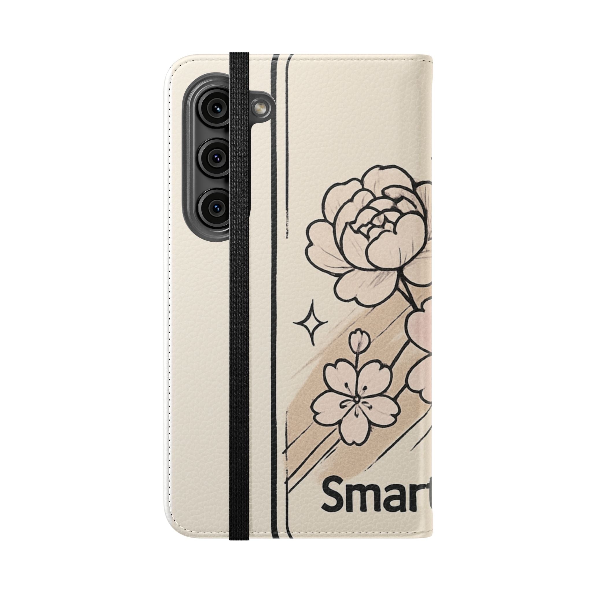 Floral Flip Phone Case — Sakura Rose Wallet Cover Printify