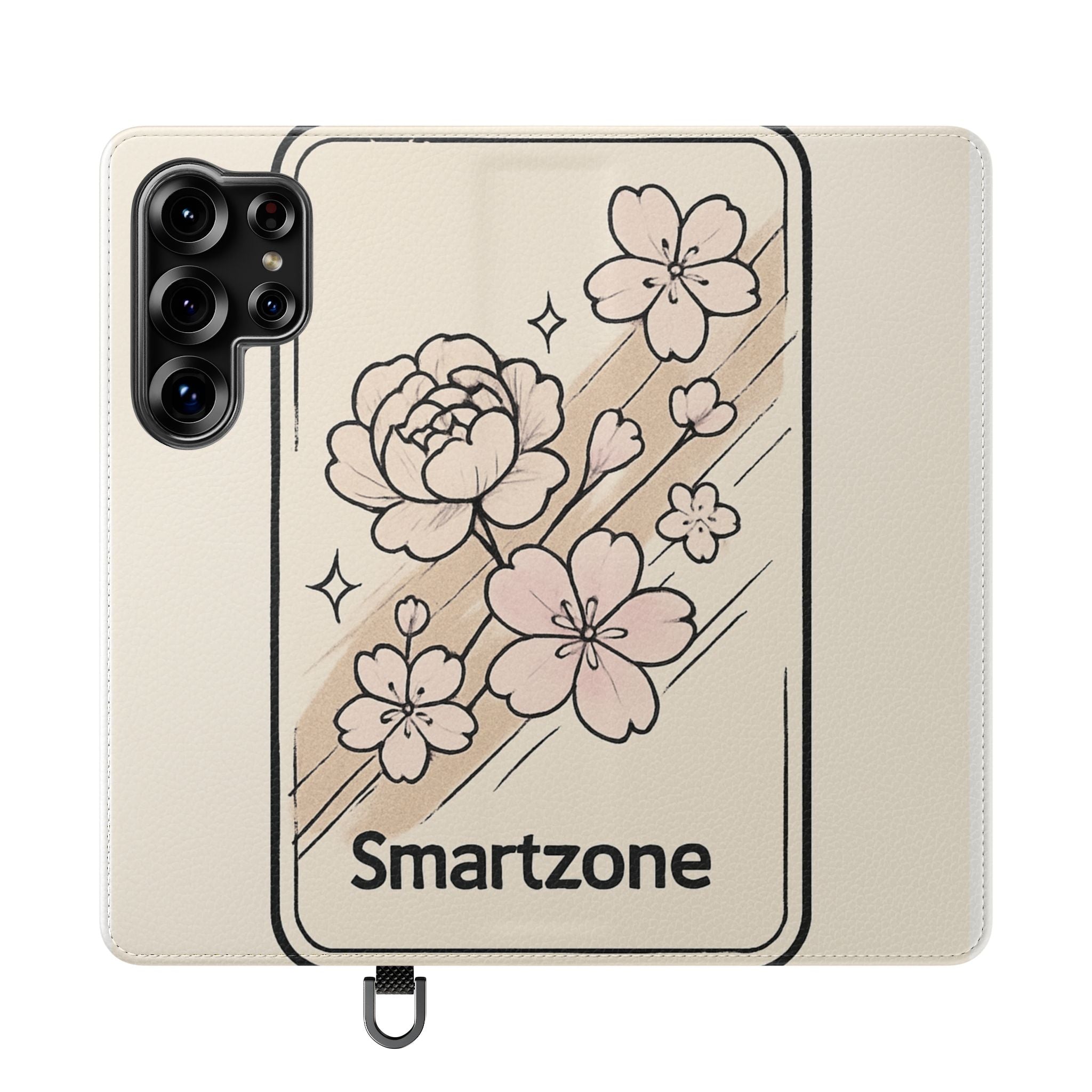 Floral Flip Phone Case — Sakura Rose Wallet Cover Printify