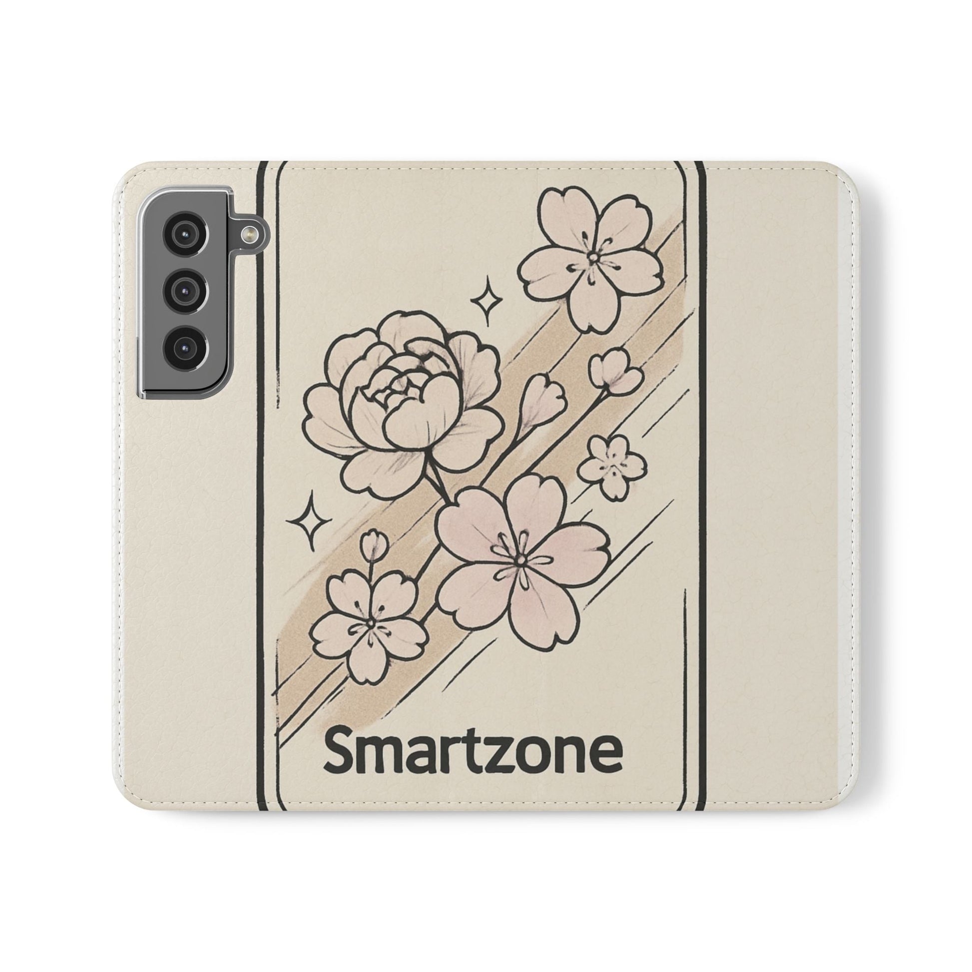 Floral Flip Phone Case — Sakura Rose Wallet Cover Printify