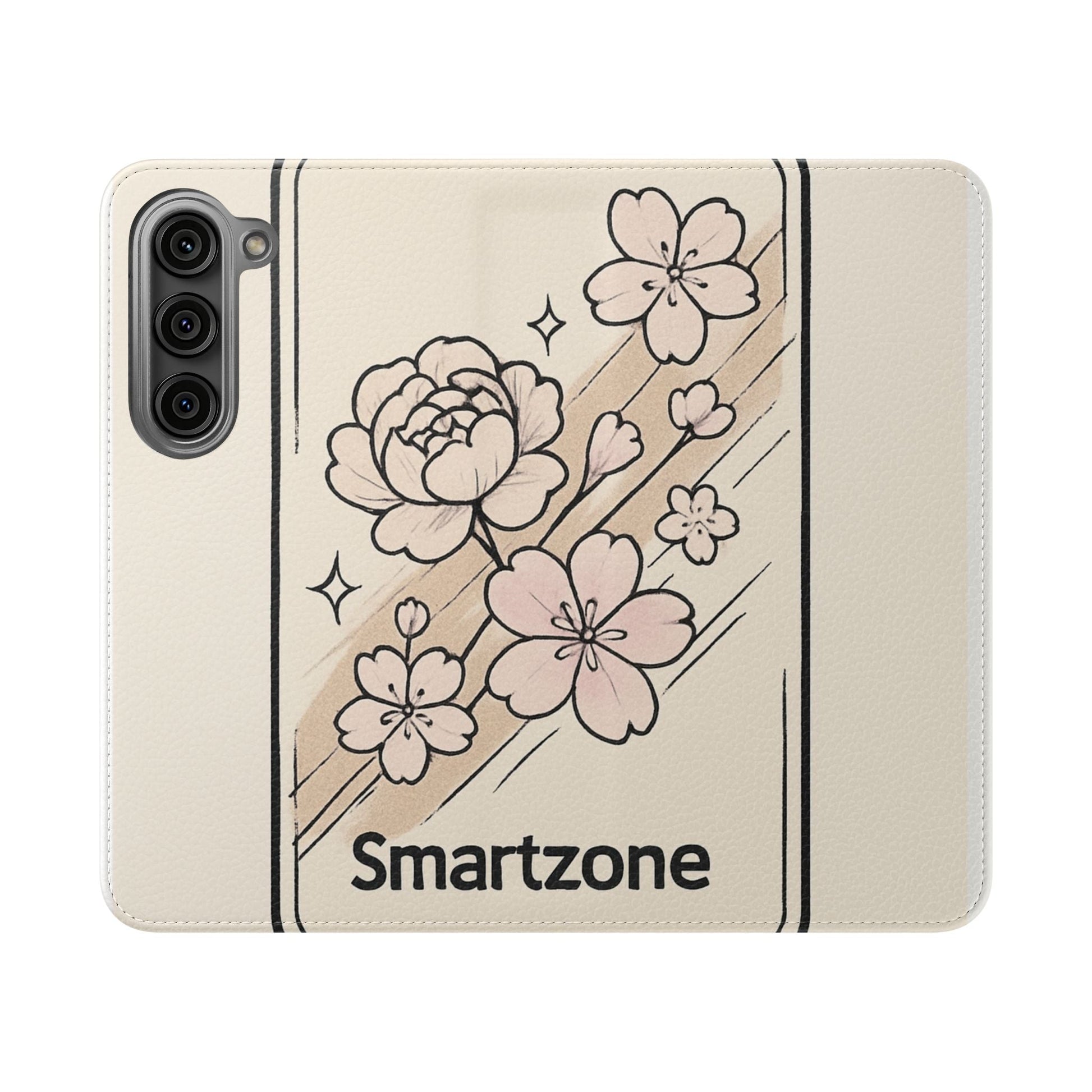 Floral Flip Phone Case — Sakura Rose Wallet Cover Printify