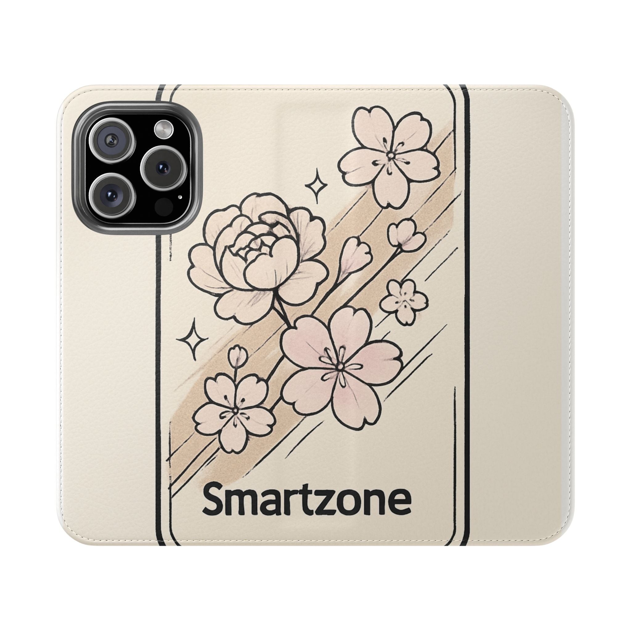 Floral Flip Phone Case — Sakura Rose Wallet Cover Printify