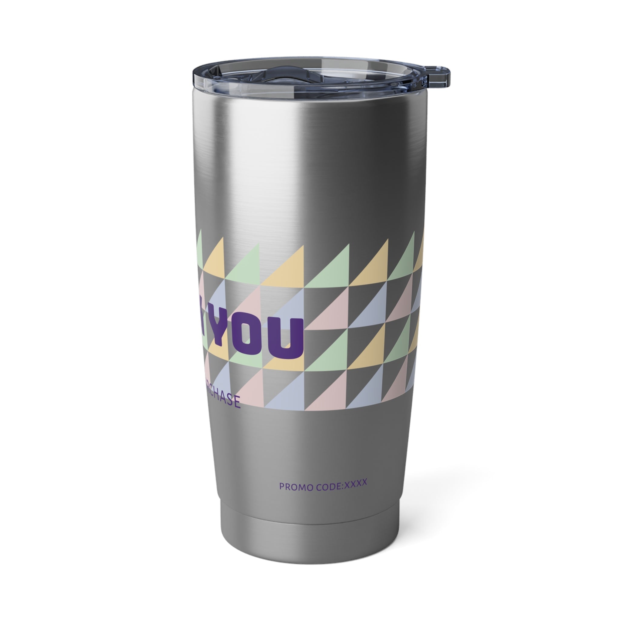 Tumbler — "Thank You For Your Purchase" Geometric 20oz Insulated Travel Cup Printify