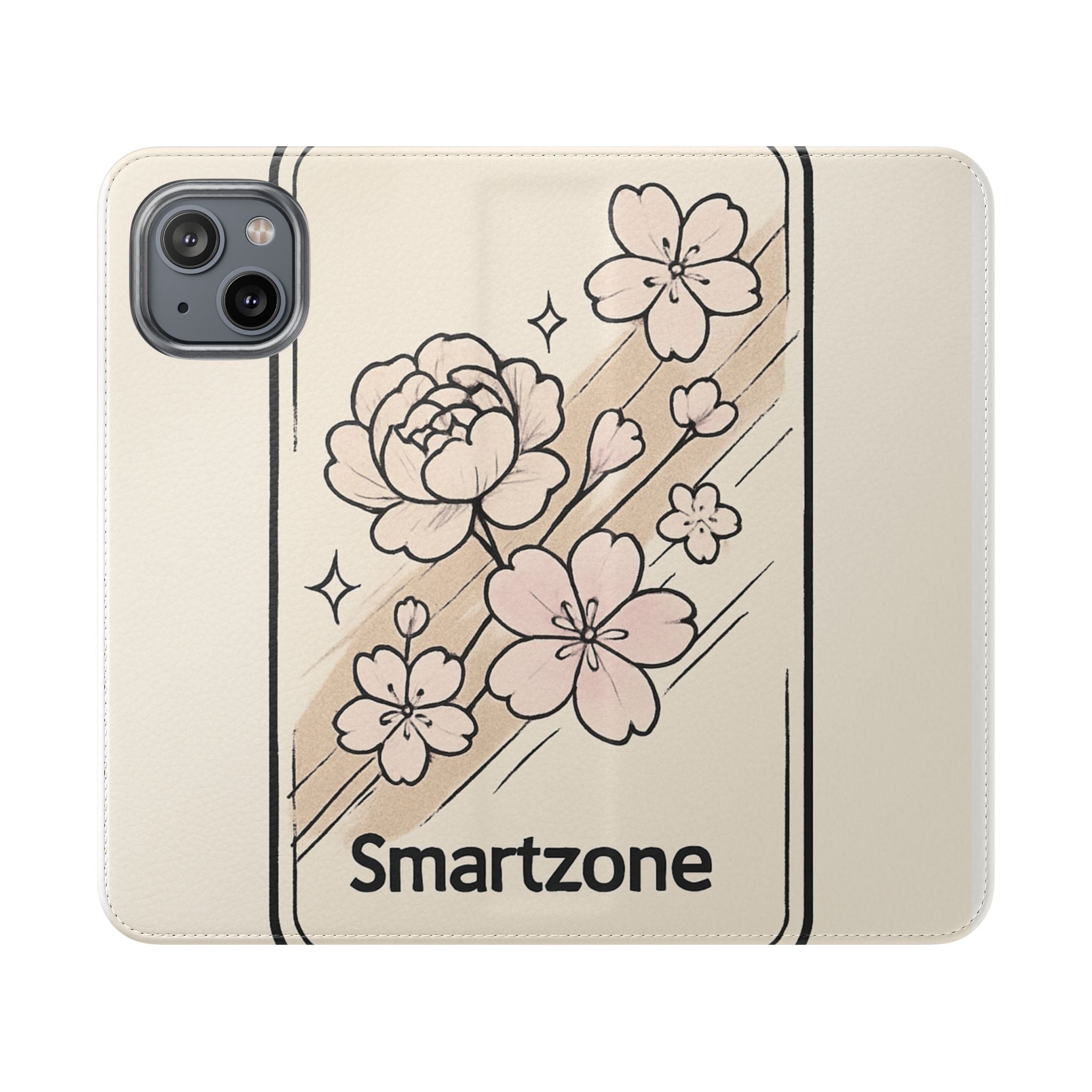 Floral Flip Phone Case — Sakura Rose Wallet Cover Printify