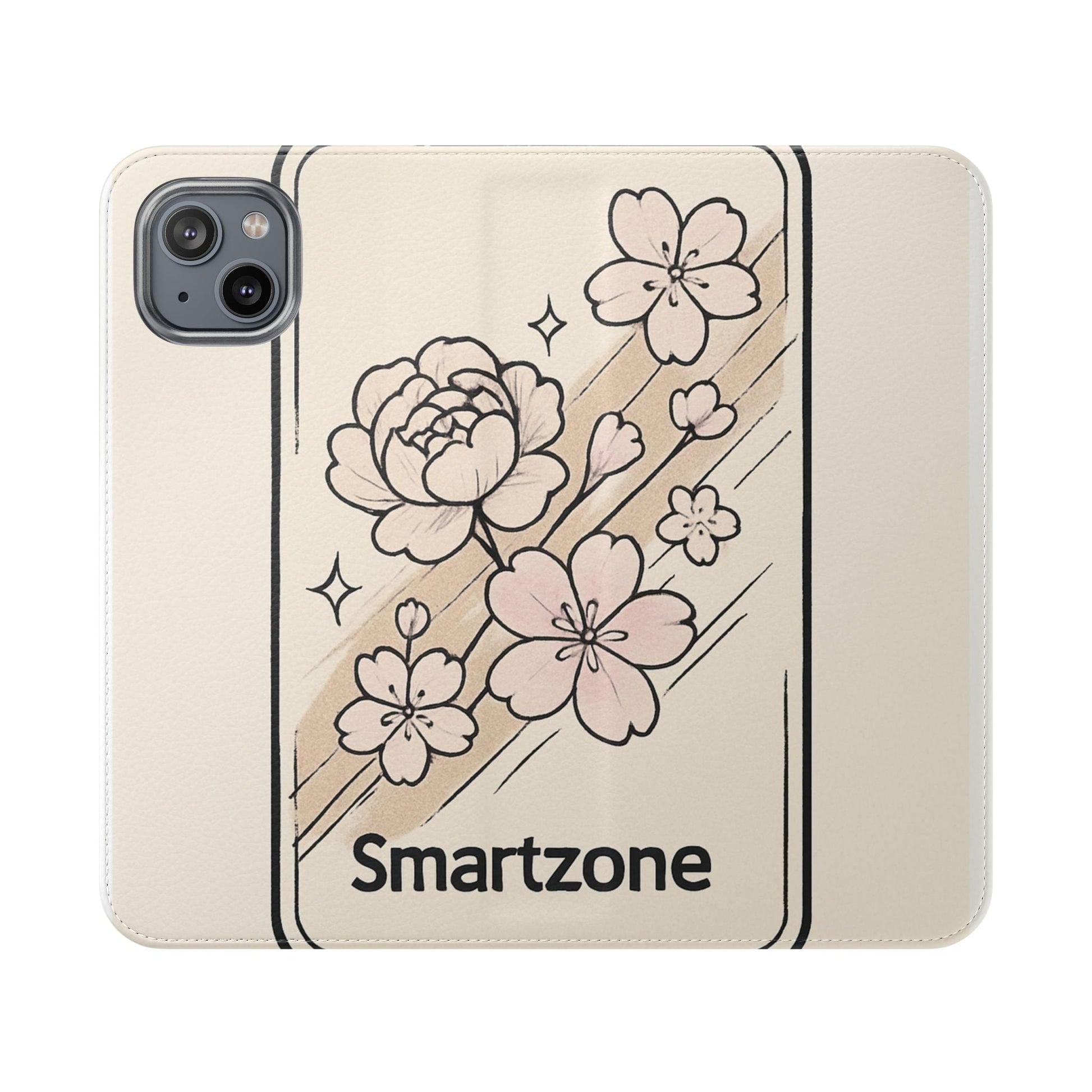 Floral Flip Phone Case — Sakura Rose Wallet Cover Printify