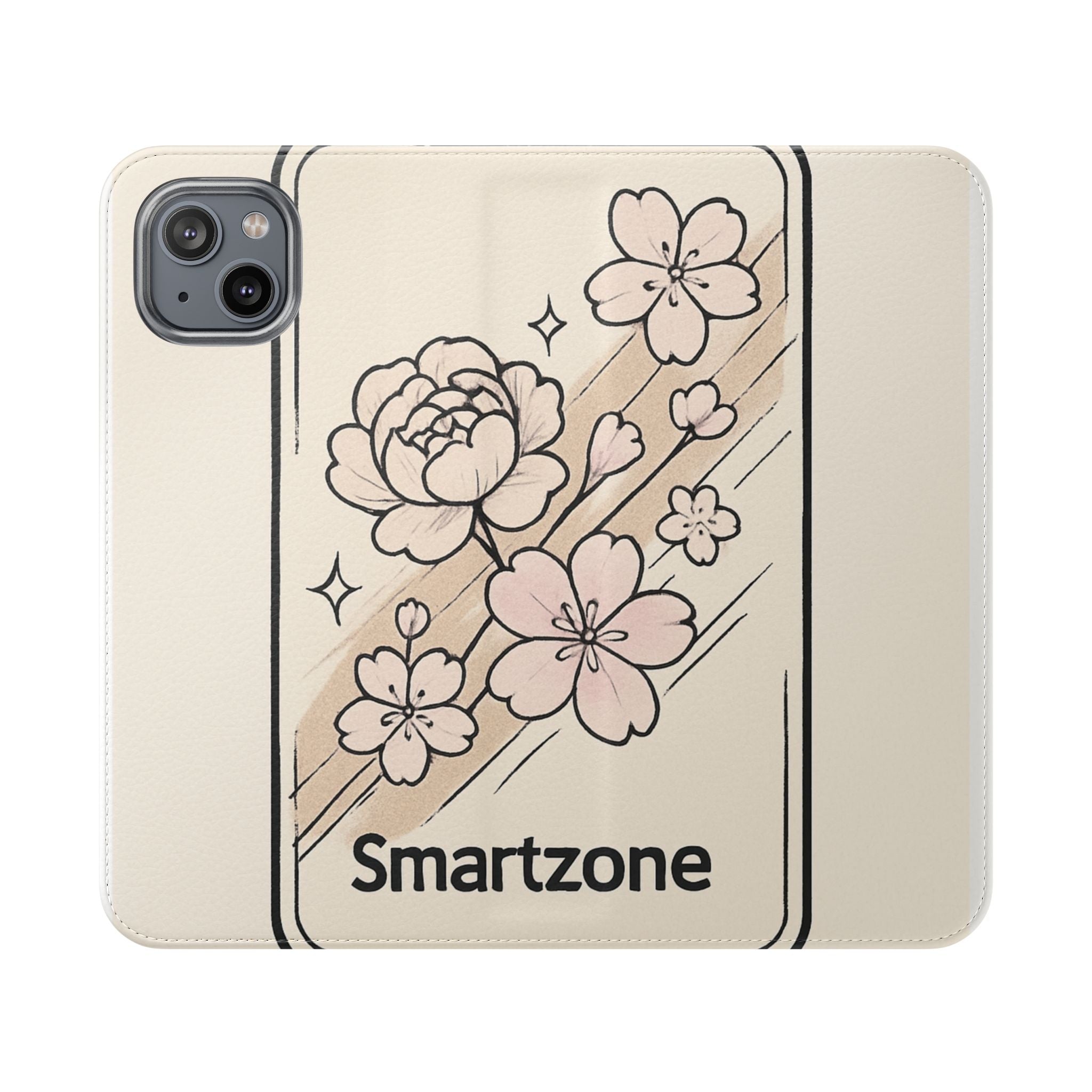 Floral Flip Phone Case — Sakura Rose Wallet Cover Printify