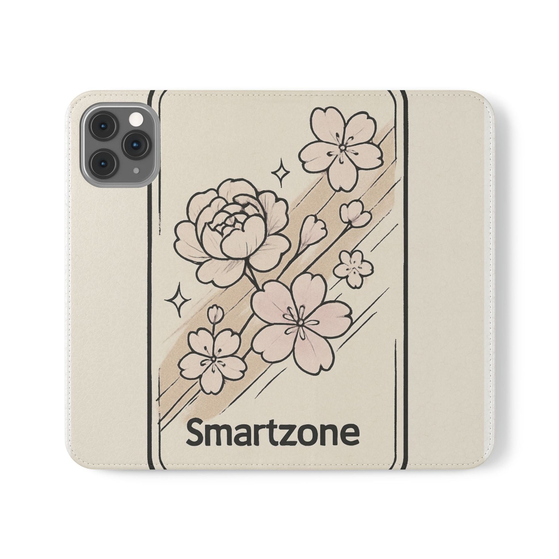 Floral Flip Phone Case — Sakura Rose Wallet Cover Printify