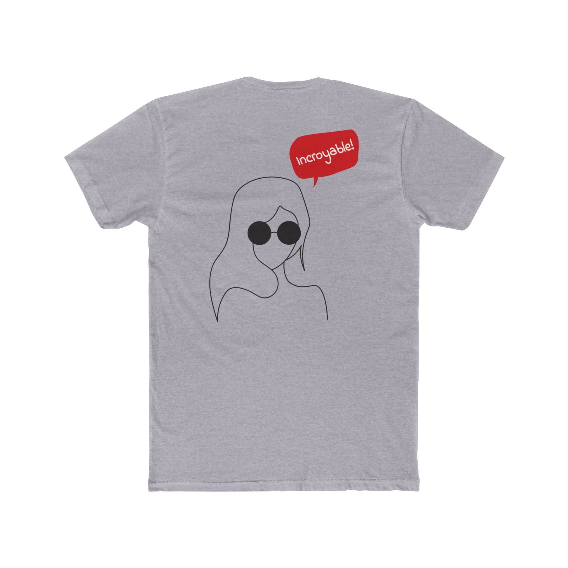 Minimal Line Art Tee — 'Incredible!' Graphic Crewneck T-Shirt Printify