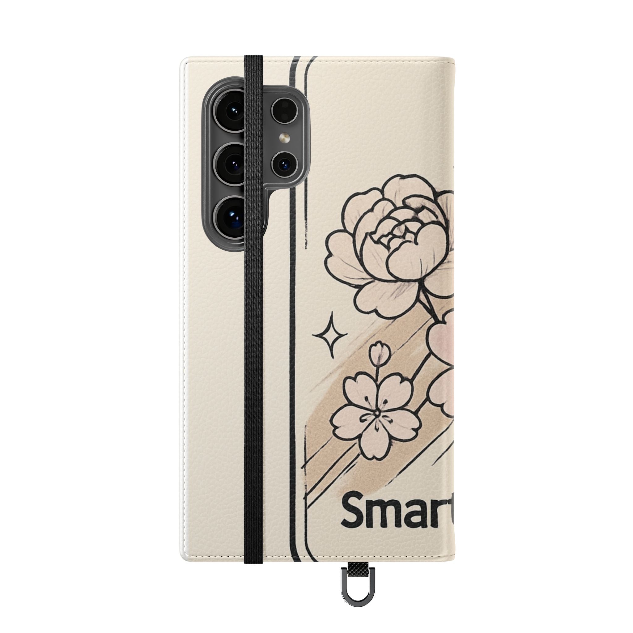 Floral Flip Phone Case — Sakura Rose Wallet Cover Printify