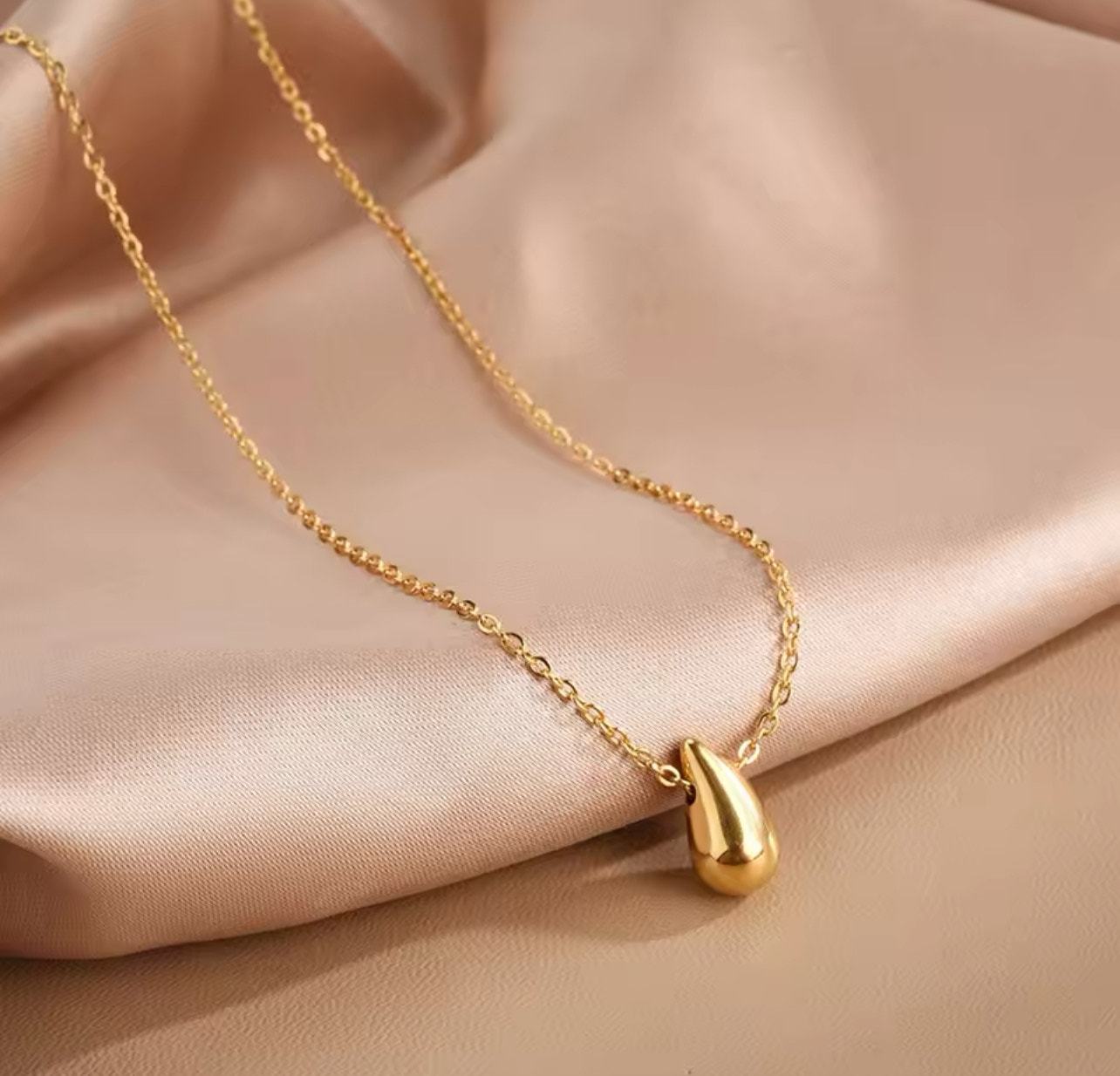 Stainless Steel Gold Teardrop Necklace For Women eprolo