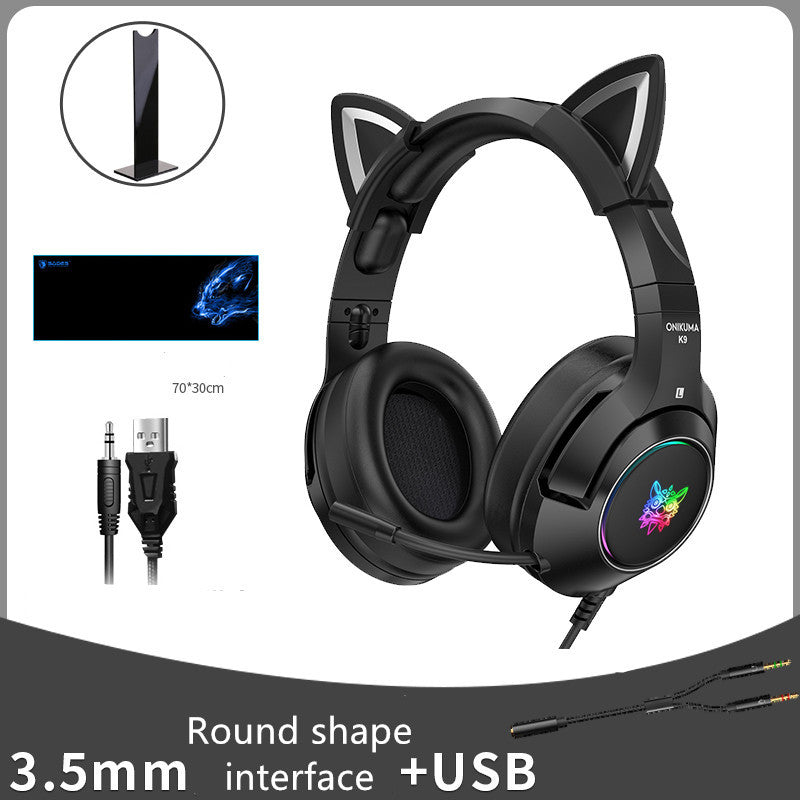 Head-mounted Gaming Gaming Cute Girls Wired Computer Headset eprolo