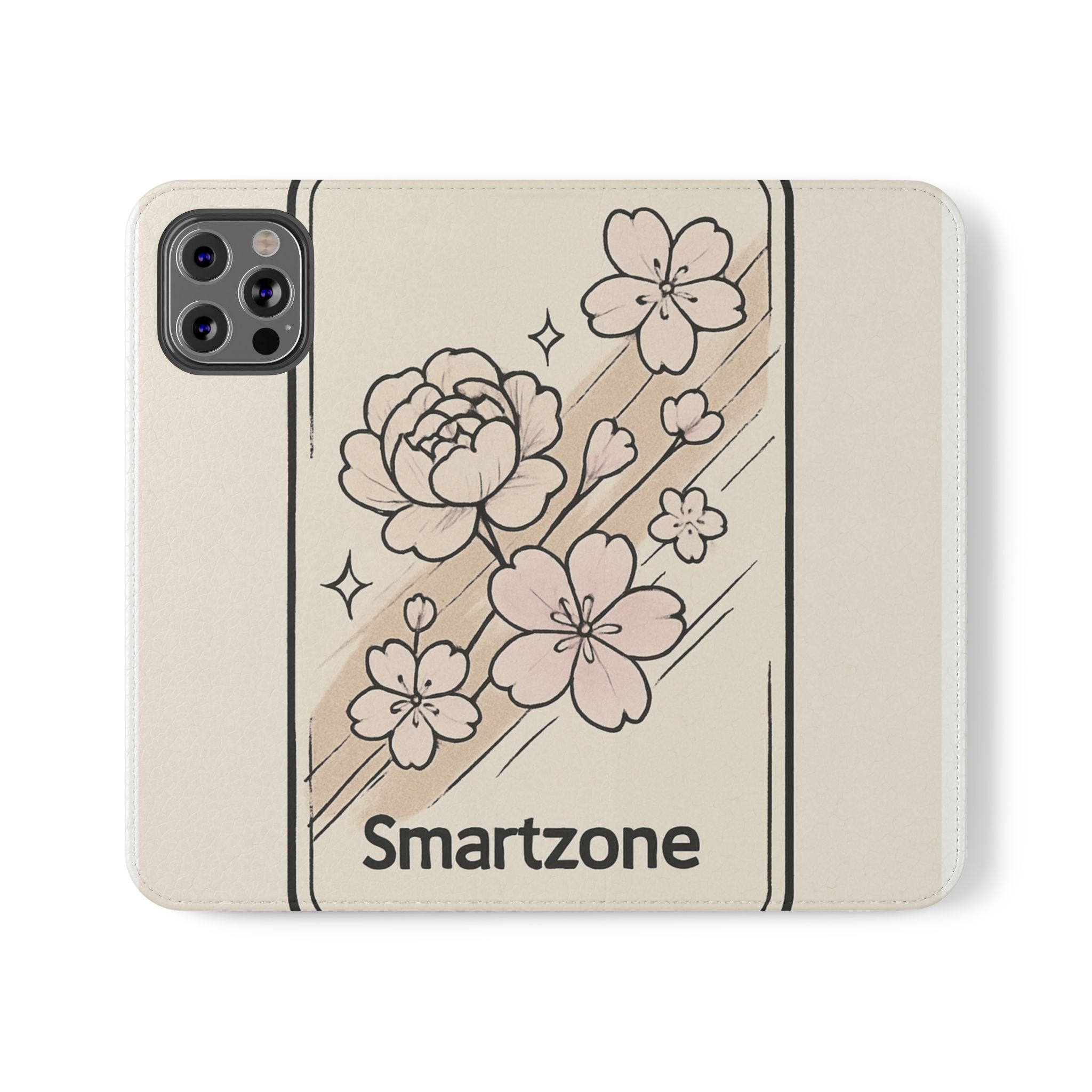 Floral Flip Phone Case — Sakura Rose Wallet Cover Printify