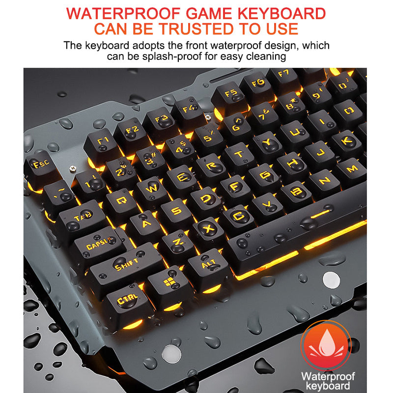 ErgonomicWired Gaming Keyboard with RGB Backlight Phone Holder eprolo
