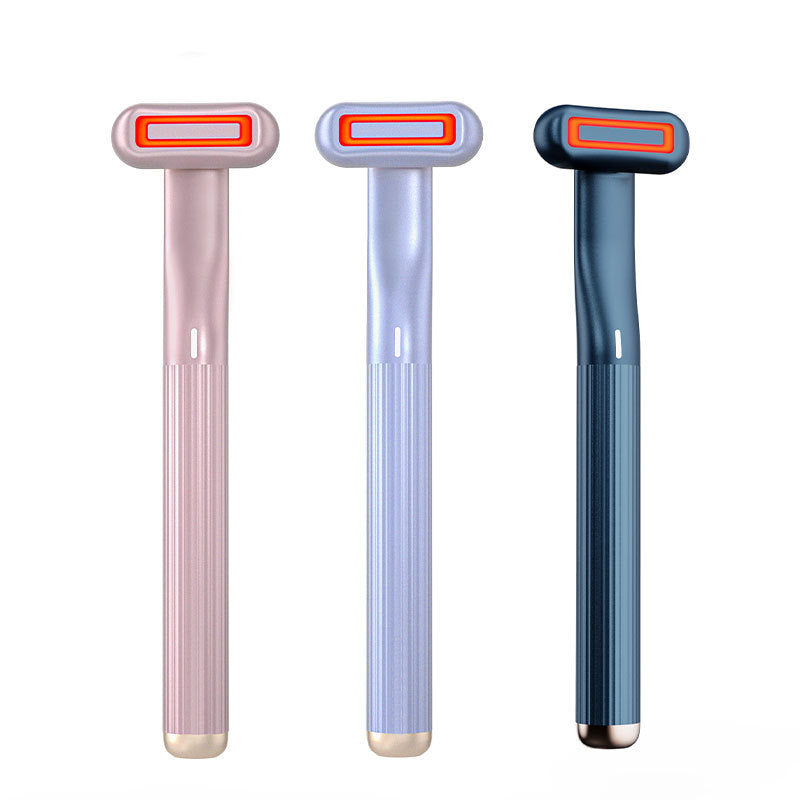 New Upgraded 360 Degrees Rotary Eye Massage Therapeutic Warmth Face Massage Red LED Light 5-in-1 Skincare Tool Wand - Rituel Serein