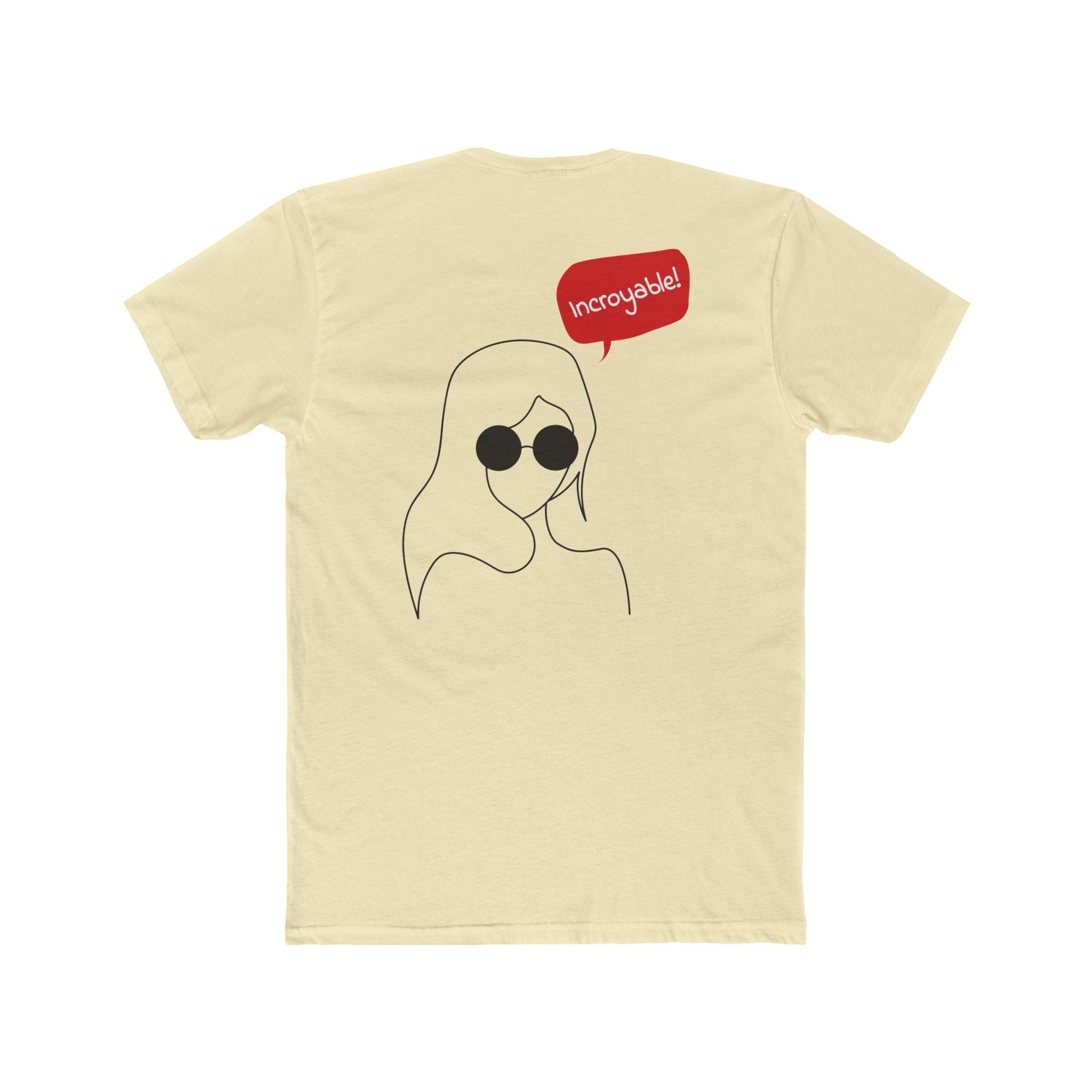 Minimal Line Art Tee — 'Incredible!' Graphic Crewneck T-Shirt Printify