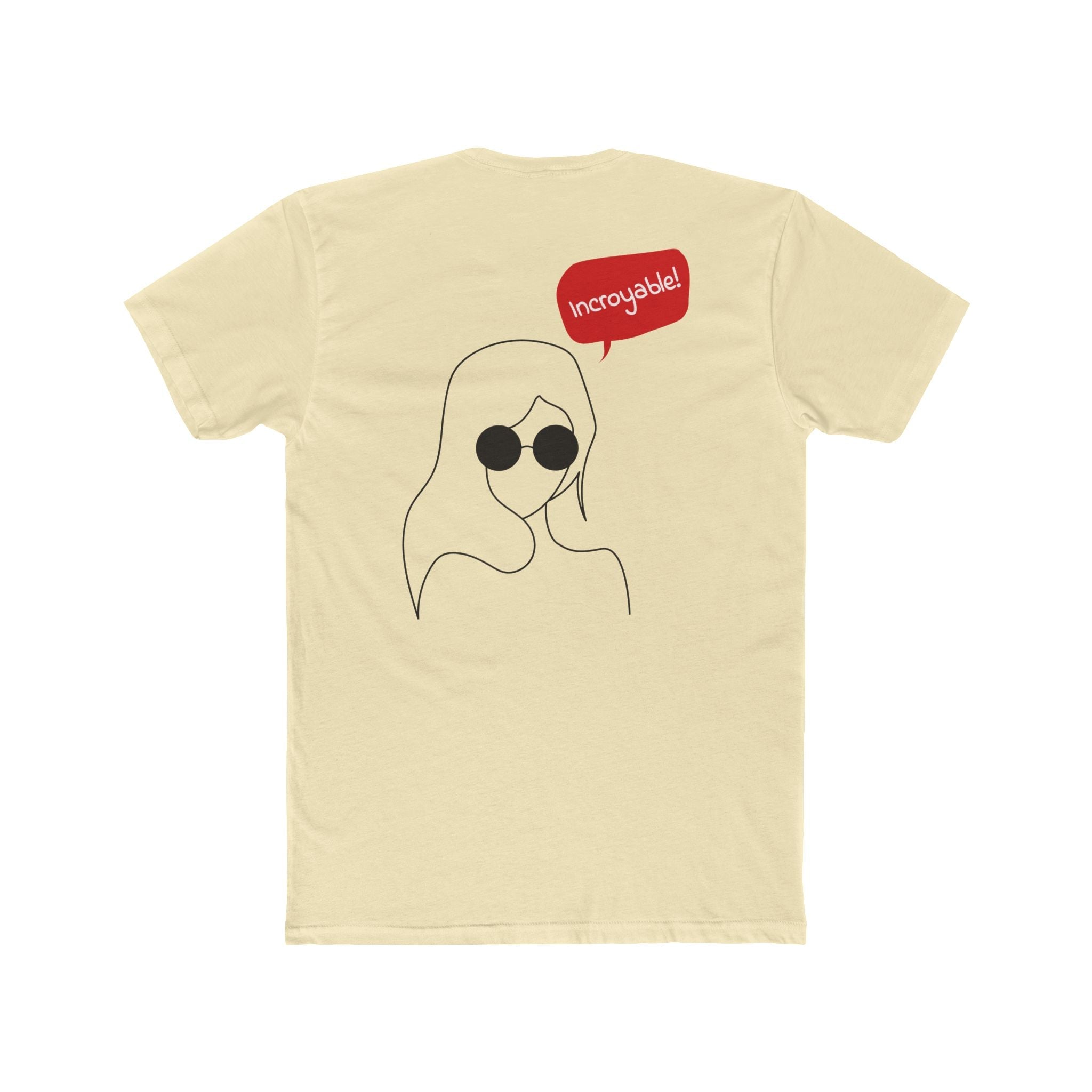 Minimal Line Art Tee — 'Incredible!' Graphic Crewneck T-Shirt Printify