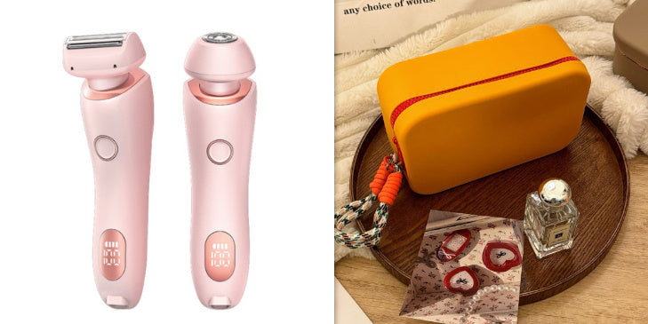 2 In 1 Hair Removal Epilator USB Rechargeable Trimmer Women Body Razor Face Leg Armpit Bikini Hand Pubic Shaver Hair Remover - Rituel Serein