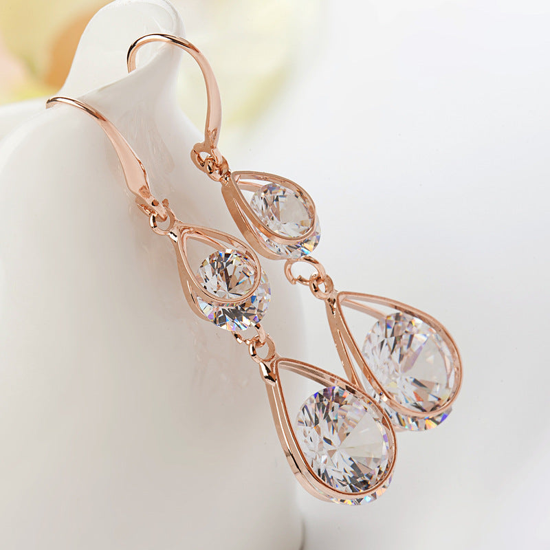 Women's Long Elegant Crystal Earrings eprolo