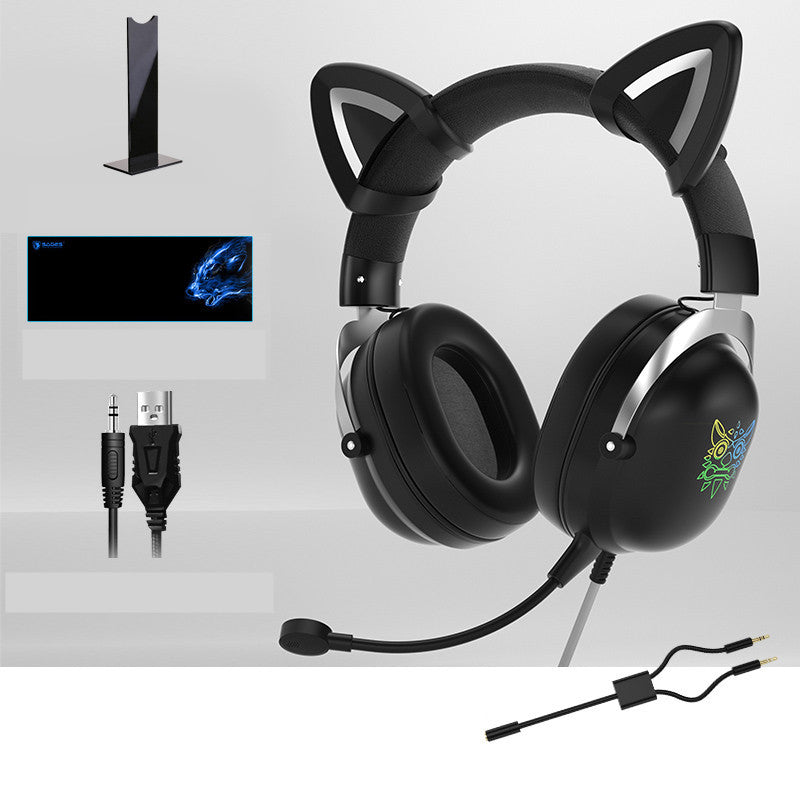 Head-mounted Gaming Gaming Cute Girls Wired Computer Headset eprolo