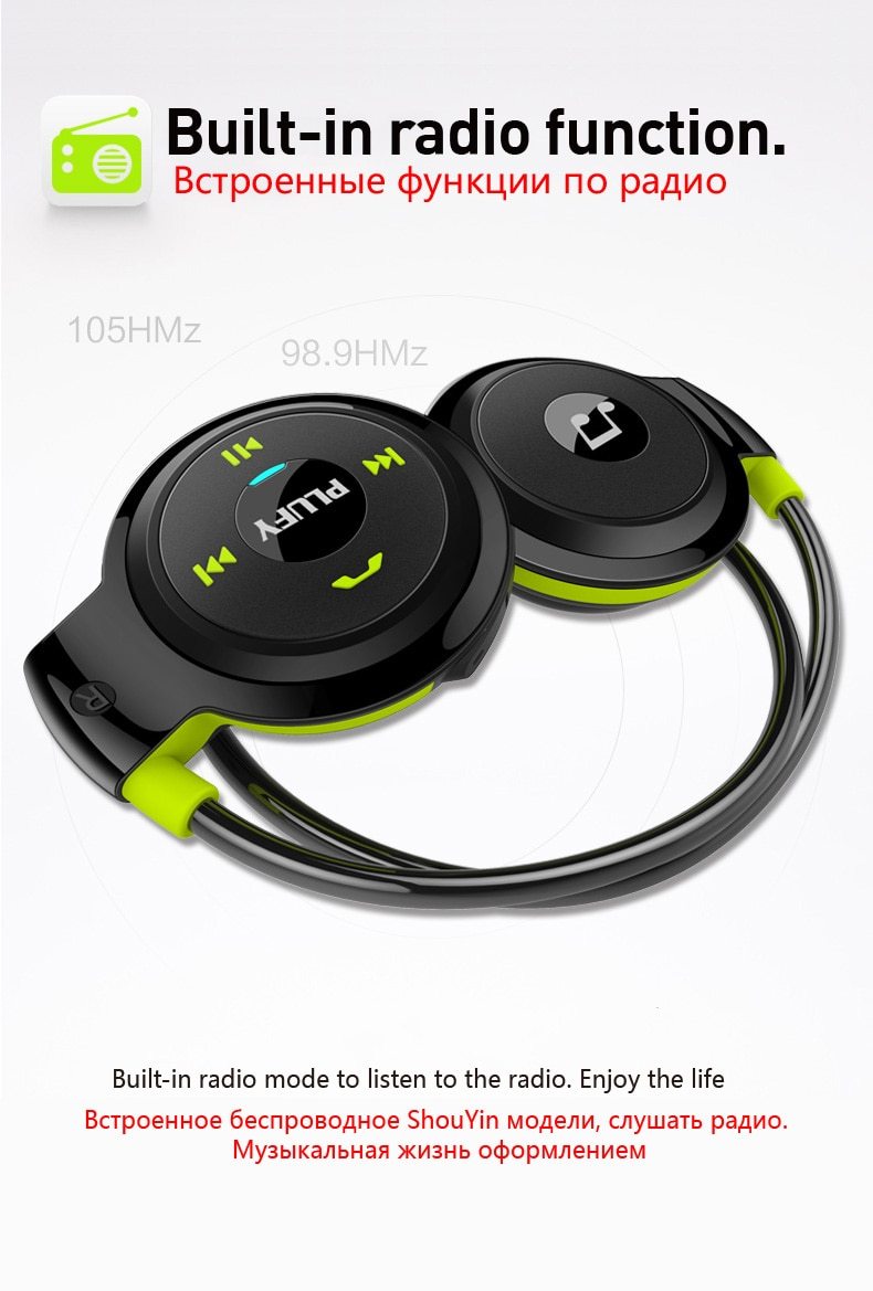PLUFY Sports Bluetooth Headset Wireless Headphones Earphones Running Ecouteur Sans Fil Bluetooth Headphone earphone Radio MP3 eprolo
