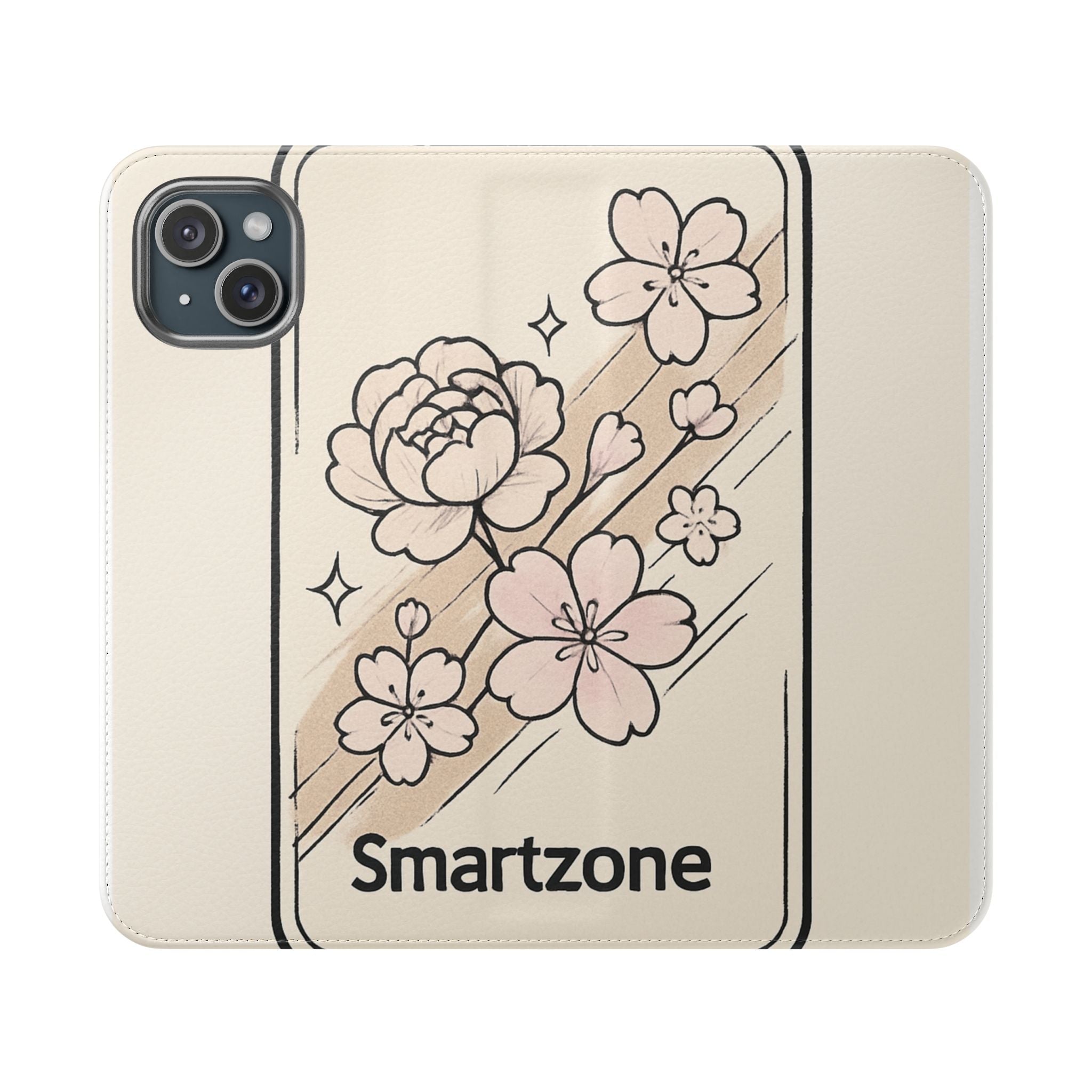 Floral Flip Phone Case — Sakura Rose Wallet Cover Printify