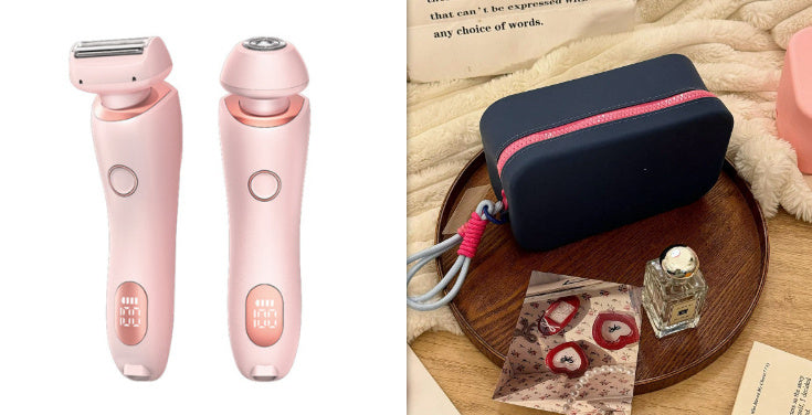 2 In 1 Hair Removal Epilator USB Rechargeable Trimmer Women Body Razor Face Leg Armpit Bikini Hand Pubic Shaver Hair Remover - Rituel Serein