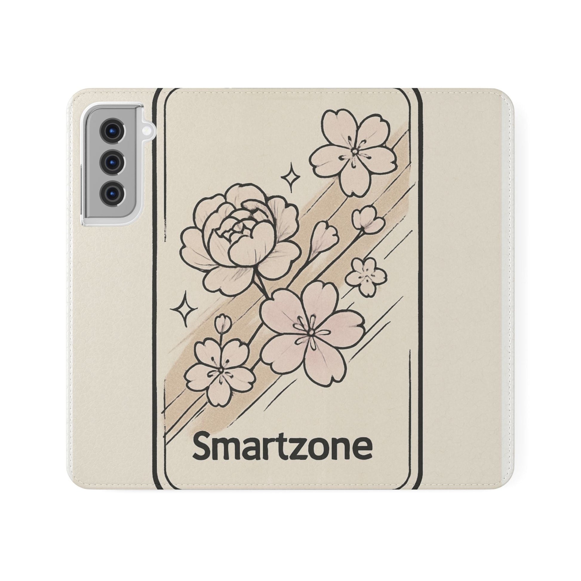 Floral Flip Phone Case — Sakura Rose Wallet Cover Printify